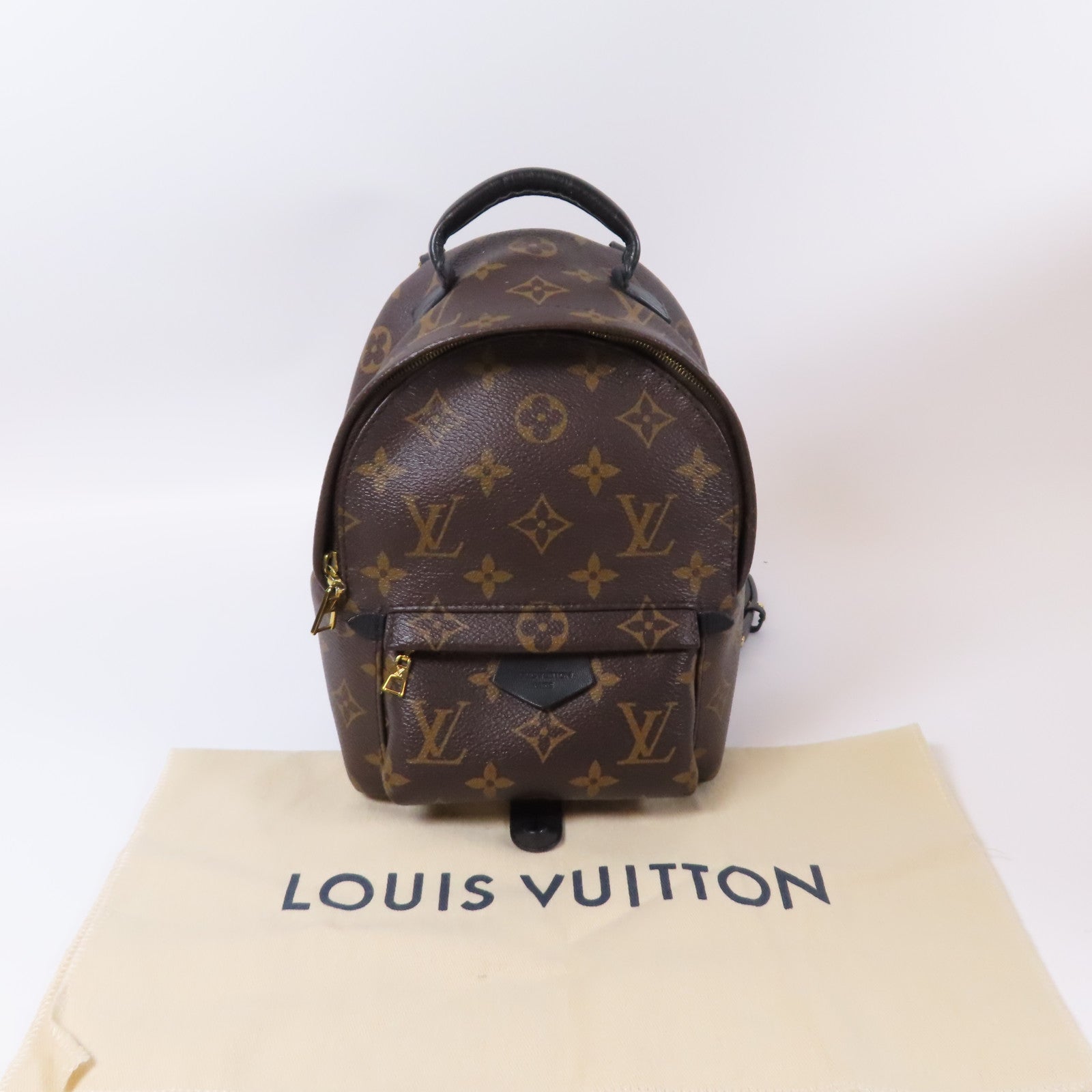 LOUIS VUITTON Monogram Palm Springs金扣背包啡色