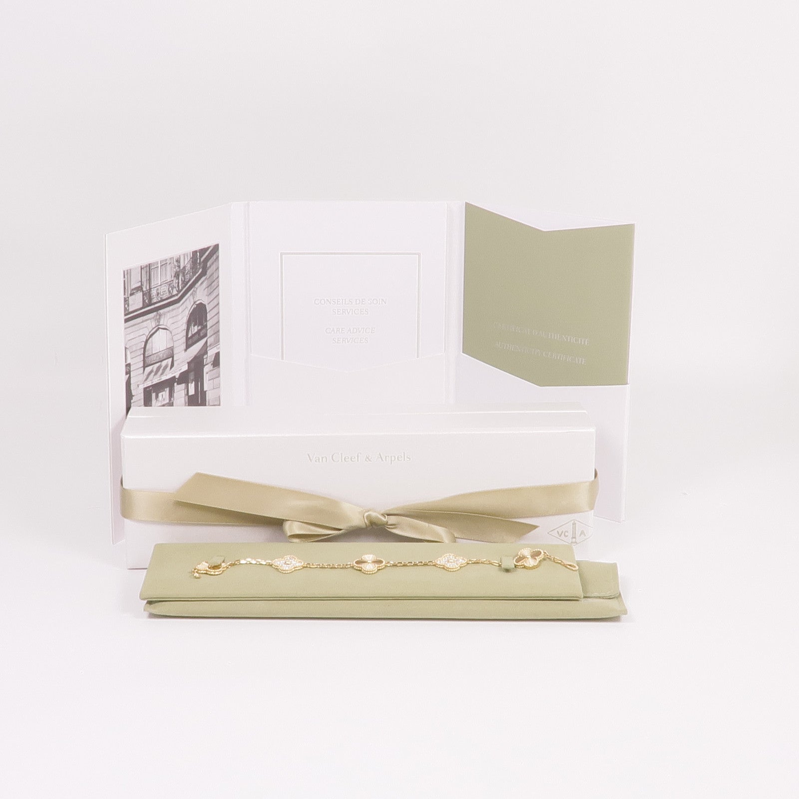 Van Cleef & Arpels 18K黃金Vintage Alhambra Bracelet 5 Motifs鑽石手鏈