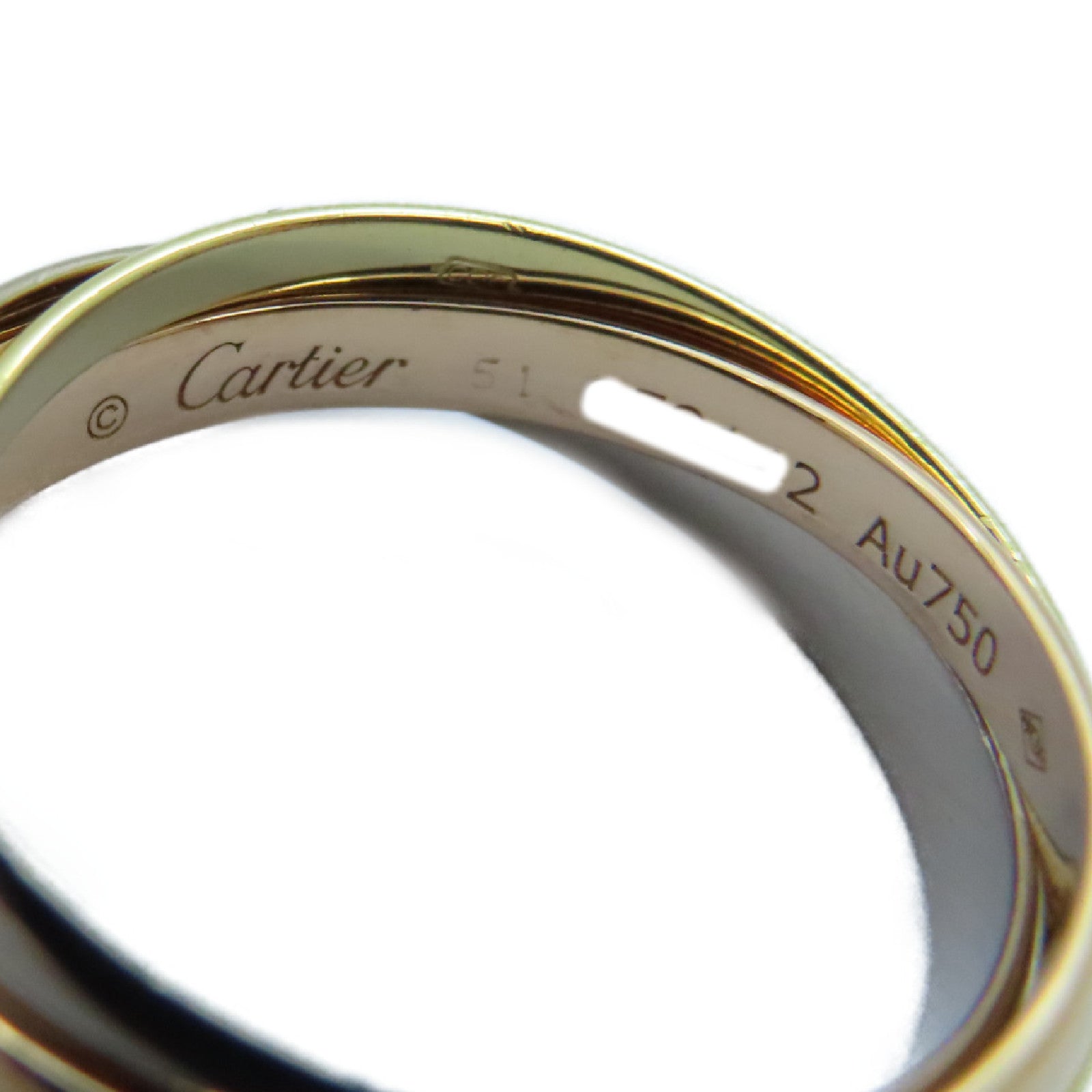 CARTIER 【激減優惠】18K黃金/白金/玫瑰金Trinity Ring戒指Cartier#51US#5.75