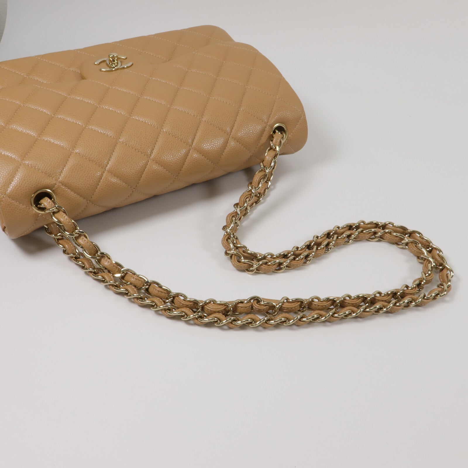 CHANEL 牛皮皮革Large Classic鏈帶肩背袋