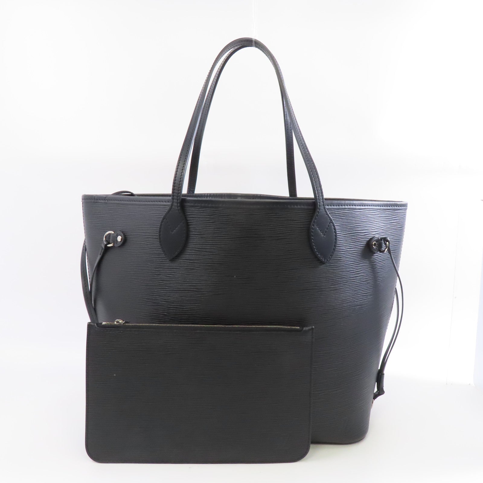 LOUIS VUITTON Epi NeverFull GM銀扣手挽袋黑色