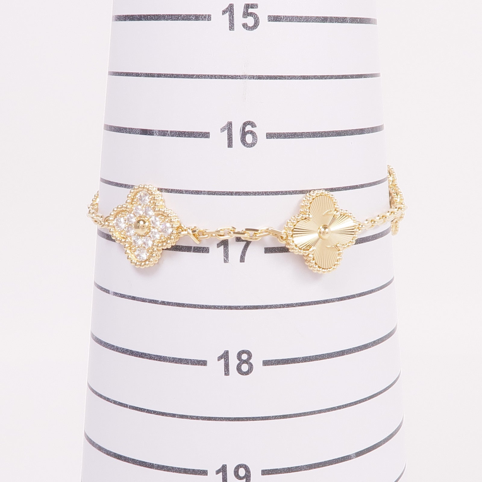 Van Cleef & Arpels 18K黃金Vintage Alhambra Bracelet 5 Motifs鑽石手鏈