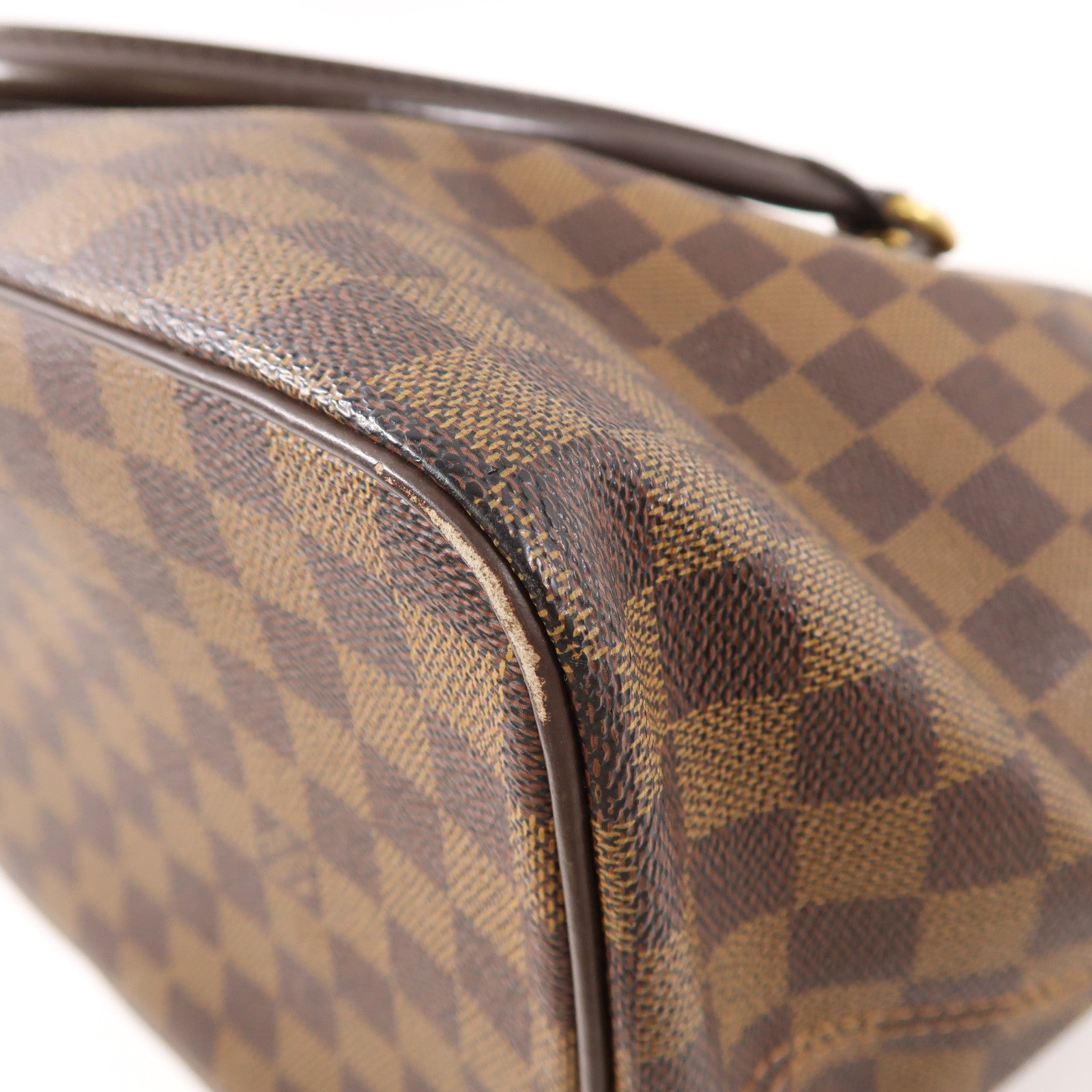 LOUIS VUITTON Damier Saleya MM金扣肩背袋棕色