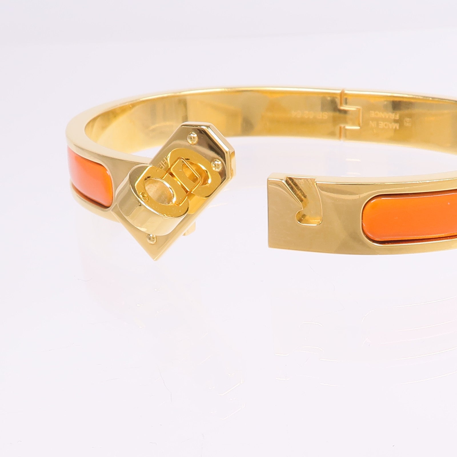 HERMES 金屬/琺瑯Mini Clic Kelly Bracelet手鐲