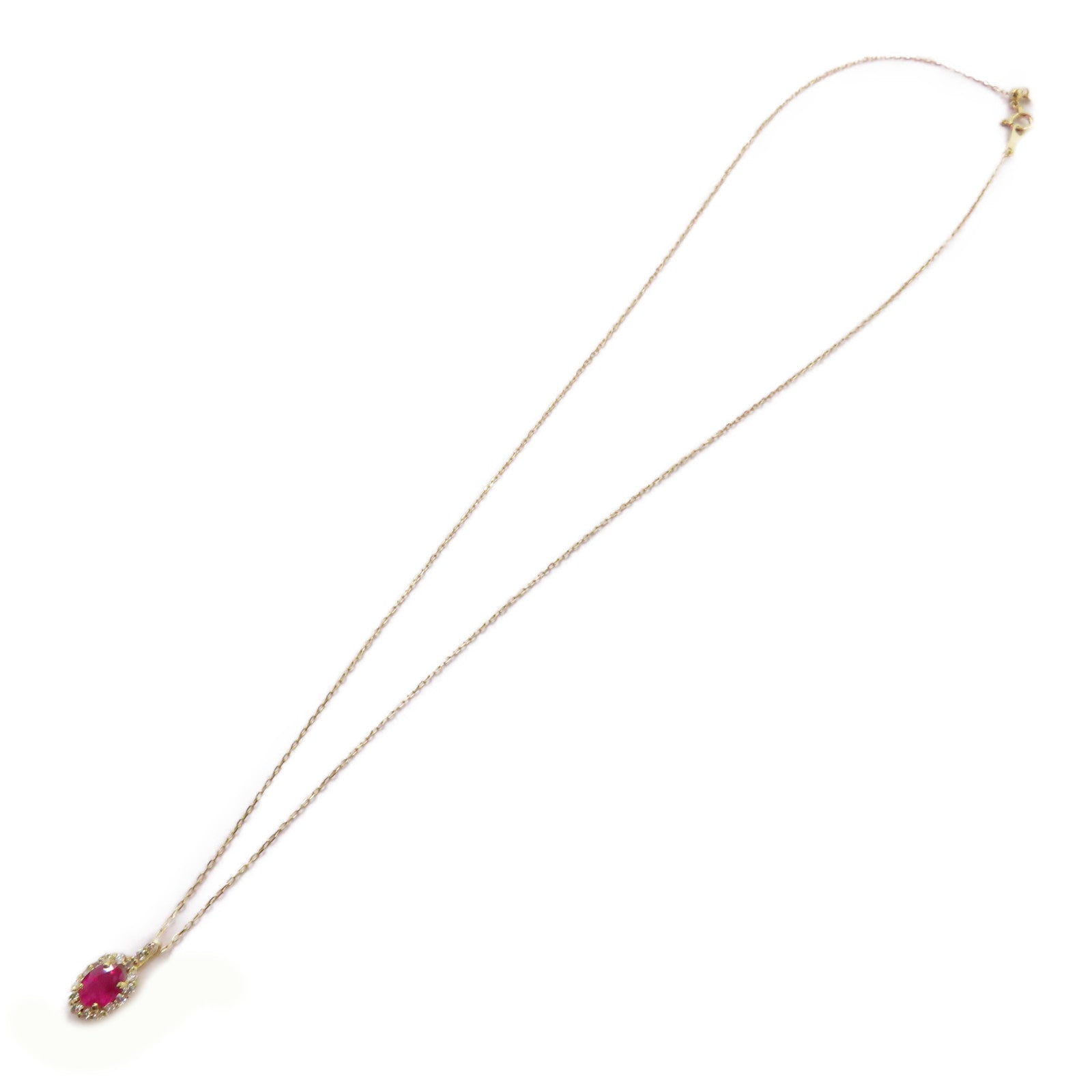JEWELRY 18K黃金Ruby Diamond Necklace 0.43ct紅寶石/0.15ct鑽石項鍊