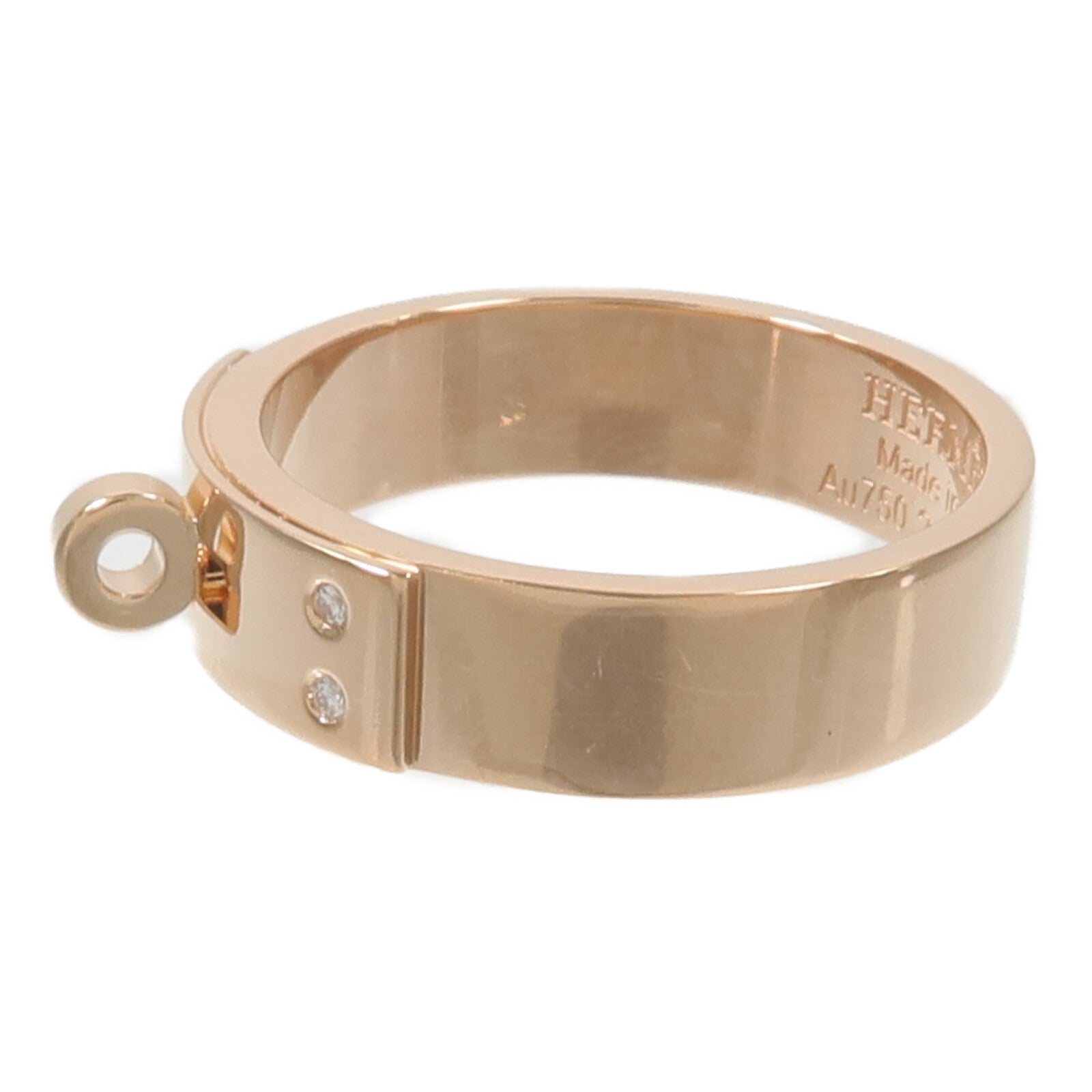 HERMES 18K玫瑰金Kelly Ring鑽石戒指