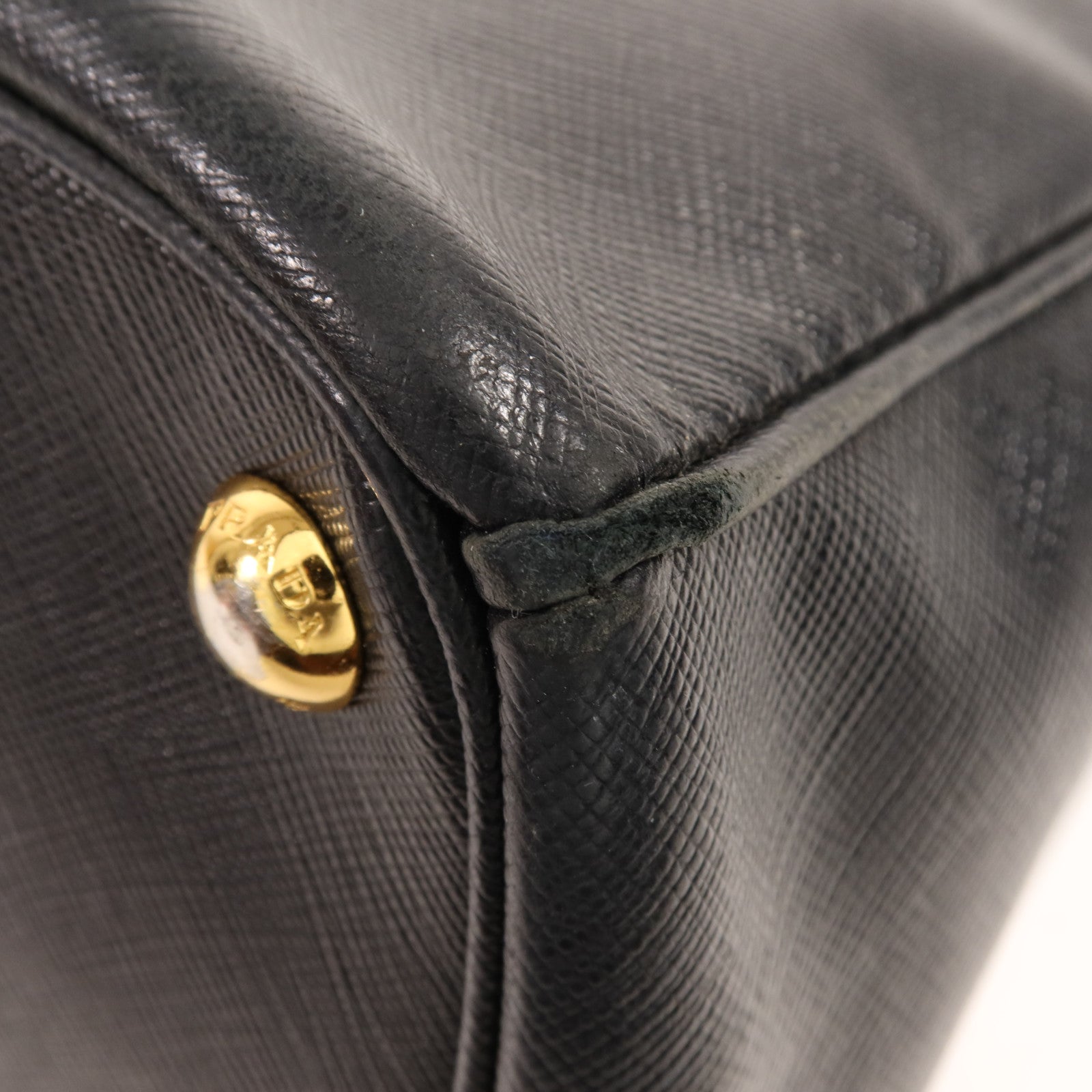 PRADA 牛皮皮革Double Zip Handbag金扣手挽袋