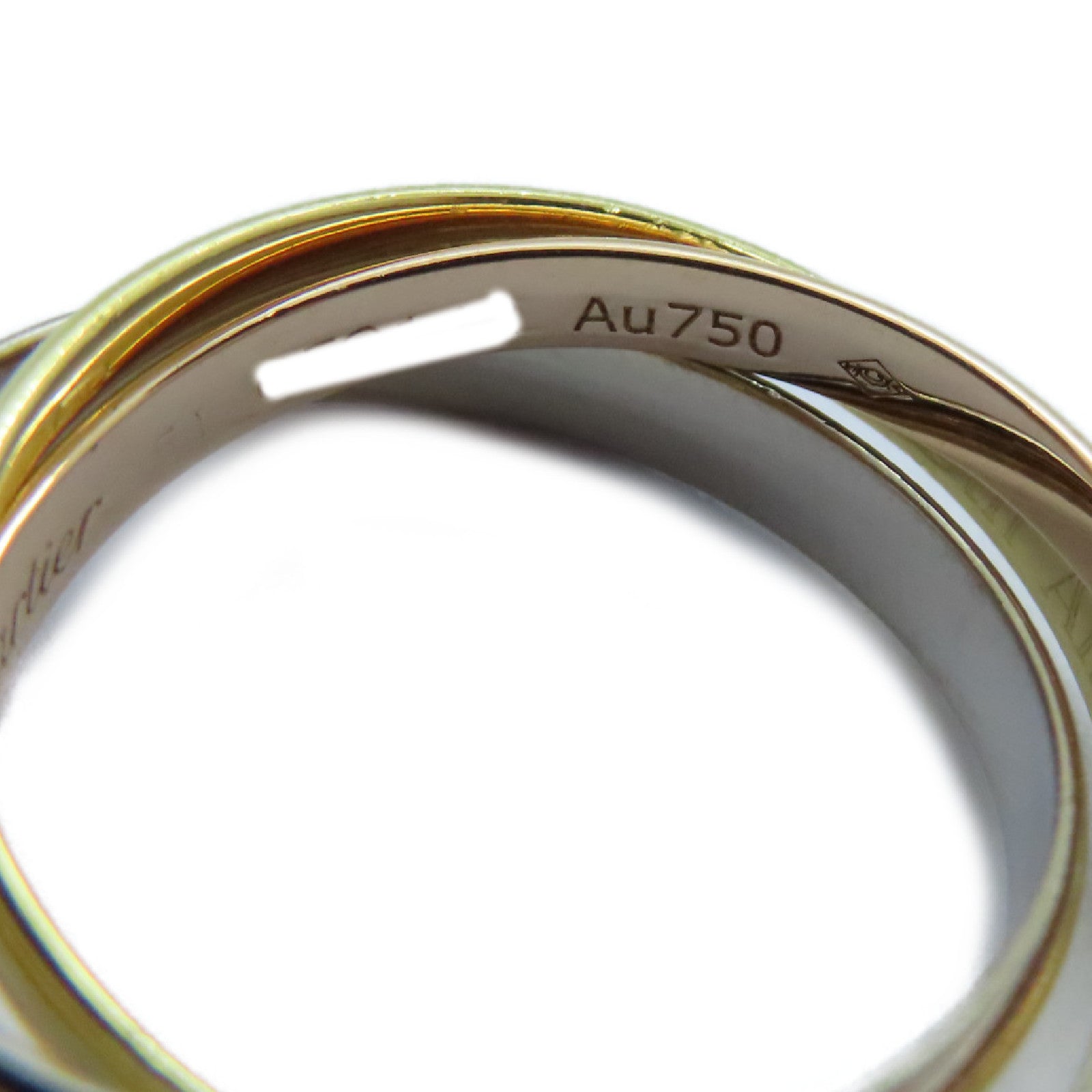 CARTIER 【激減優惠】18K黃金/白金/玫瑰金Trinity Ring戒指Cartier#51US#5.75