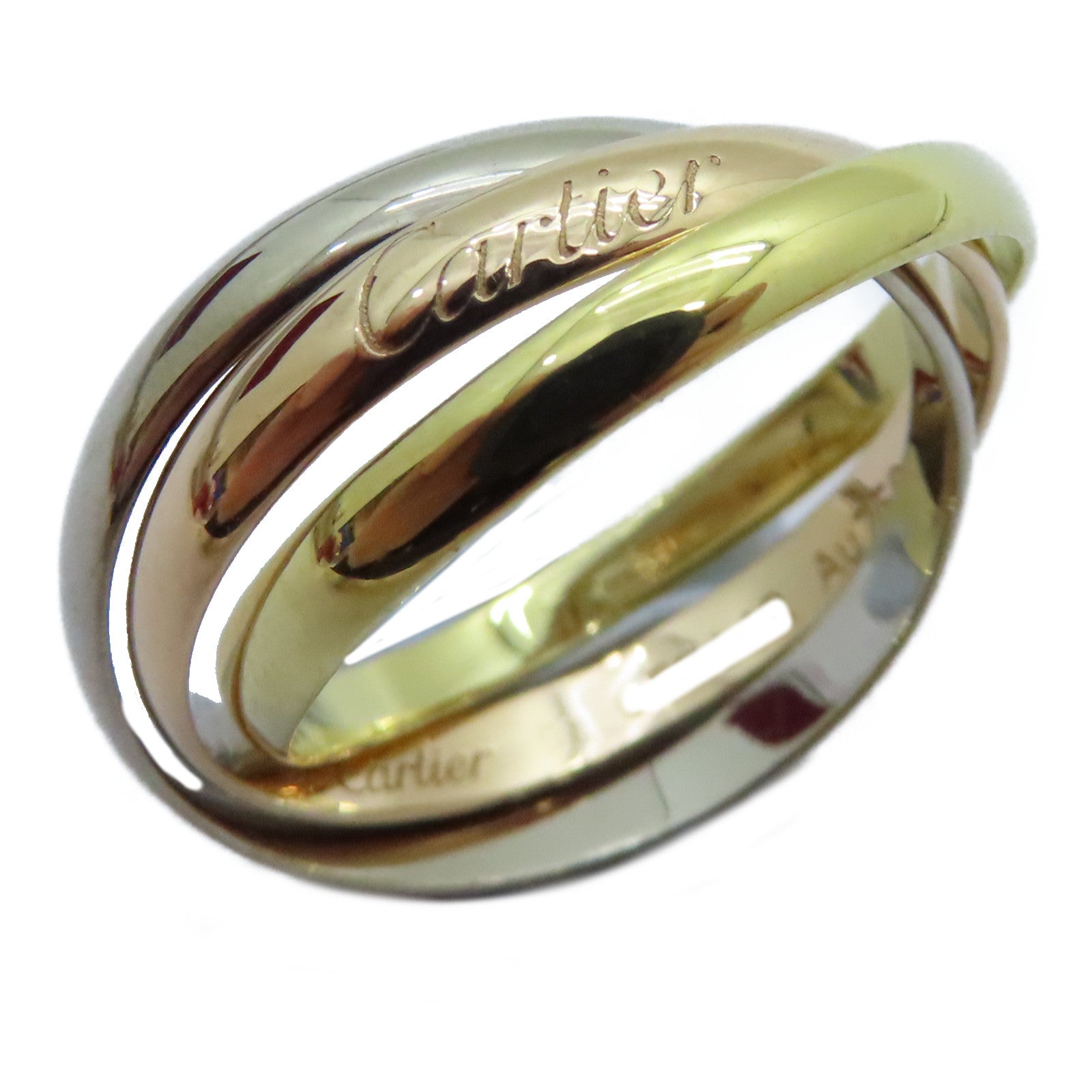 CARTIER 【激減優惠】18K黃金/白金/玫瑰金Trinity Ring戒指Cartier#51US#5.75
