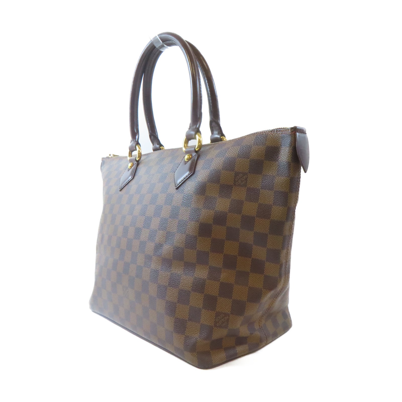 LOUIS VUITTON 【激減優惠】Damier Saleya MM金扣手挽袋啡色