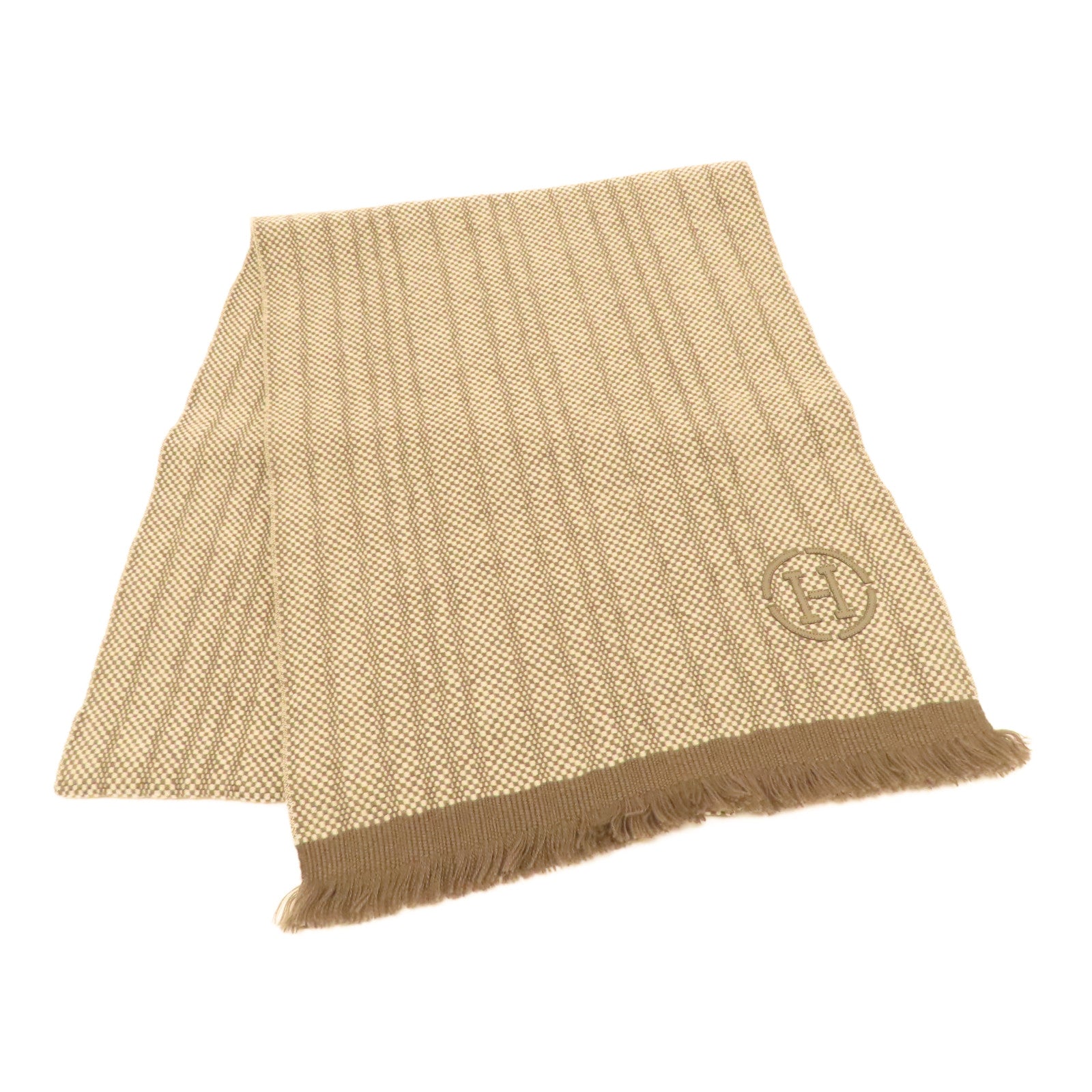 HERMES 羊絨Scarf圍巾灰色