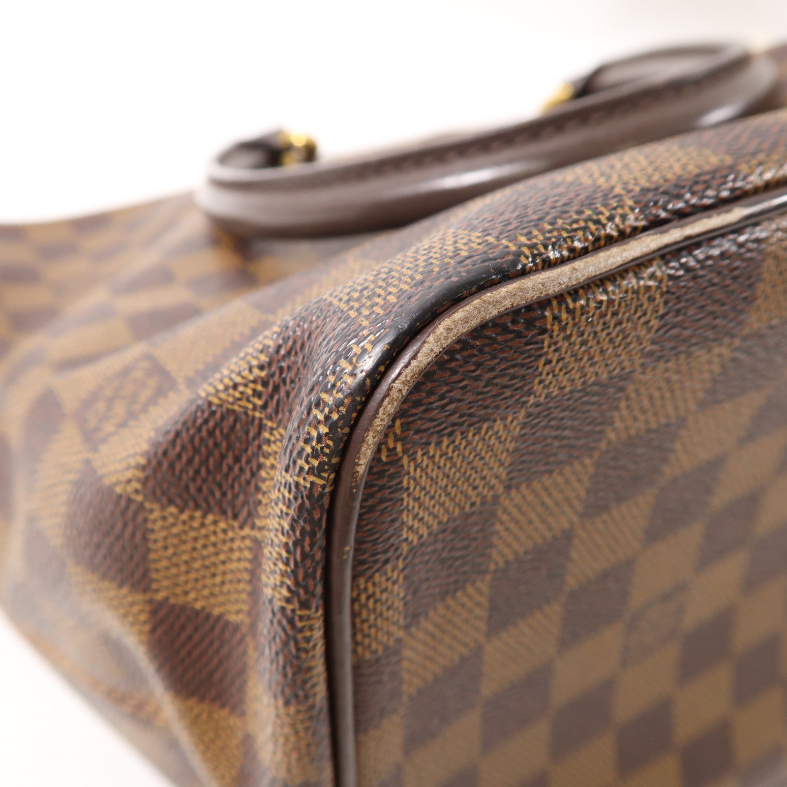 LOUIS VUITTON Damier Saleya MM金扣肩背袋棕色