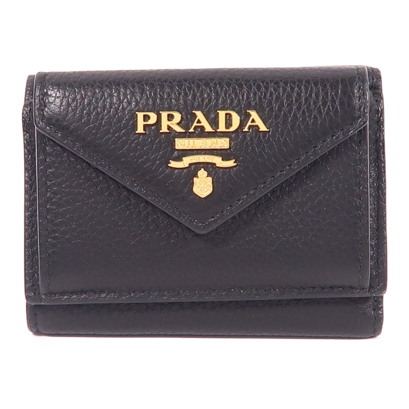 PRADA 牛皮皮革Wallet金扣錢包