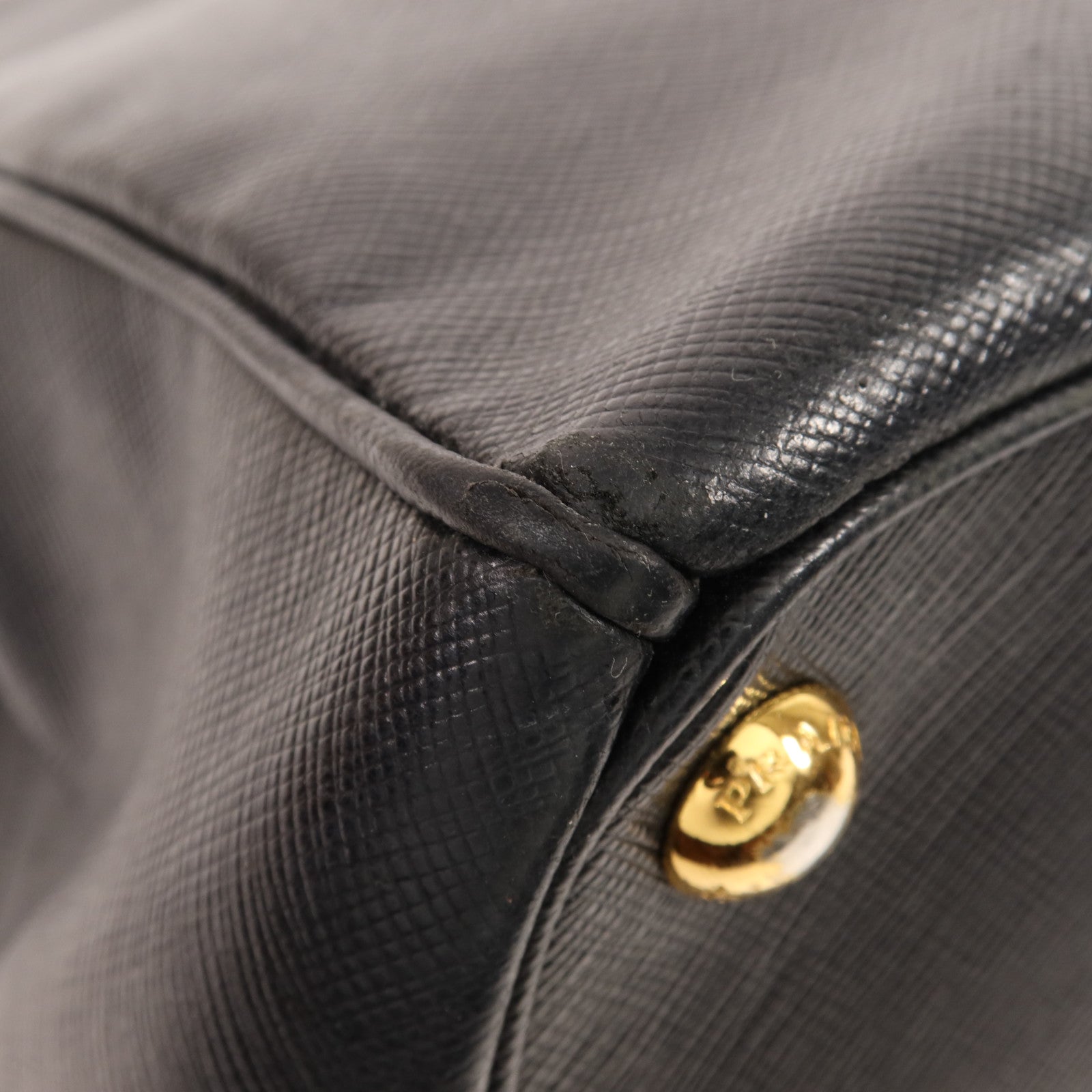 PRADA 牛皮皮革Double Zip Handbag金扣手挽袋