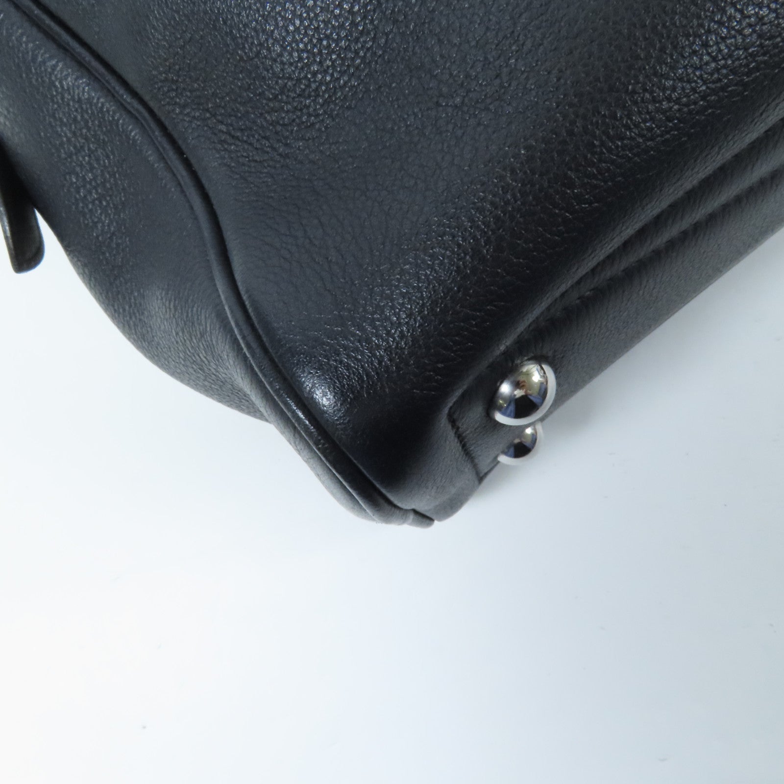 HERMES Evercolor皮革Victoria II 12H銀扣手挽袋Indigo Blue