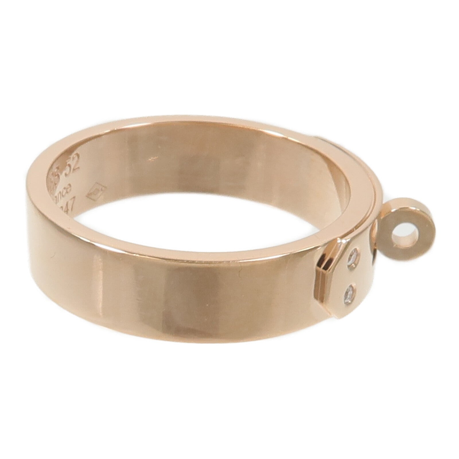 HERMES 18K玫瑰金Kelly Ring鑽石戒指