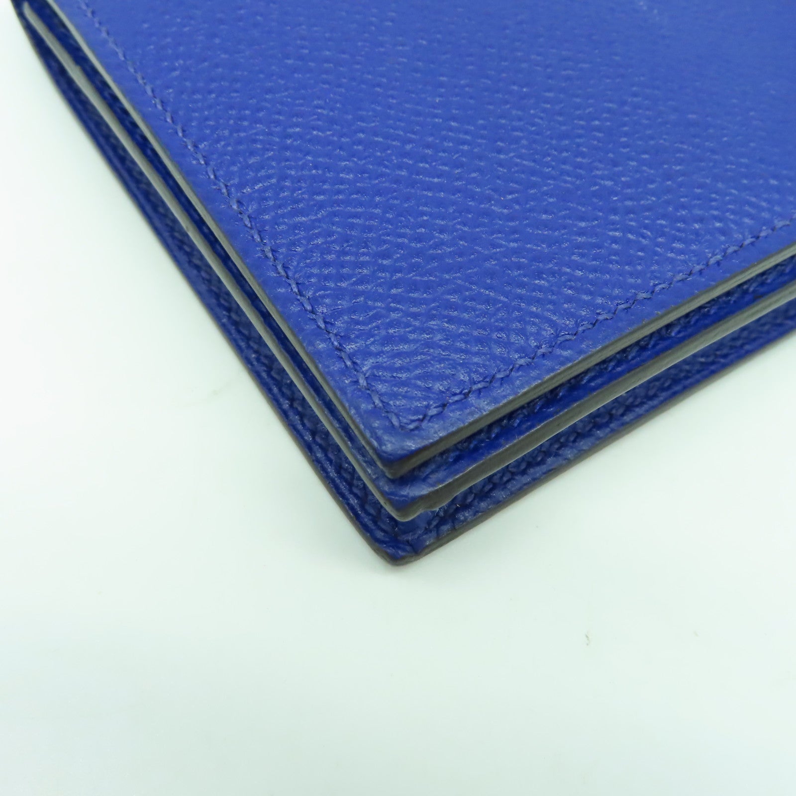 HERMES 【激減優惠】Epsom皮革Bearn Long Wallet銀扣長錢包Bleu Electrique電光藍色