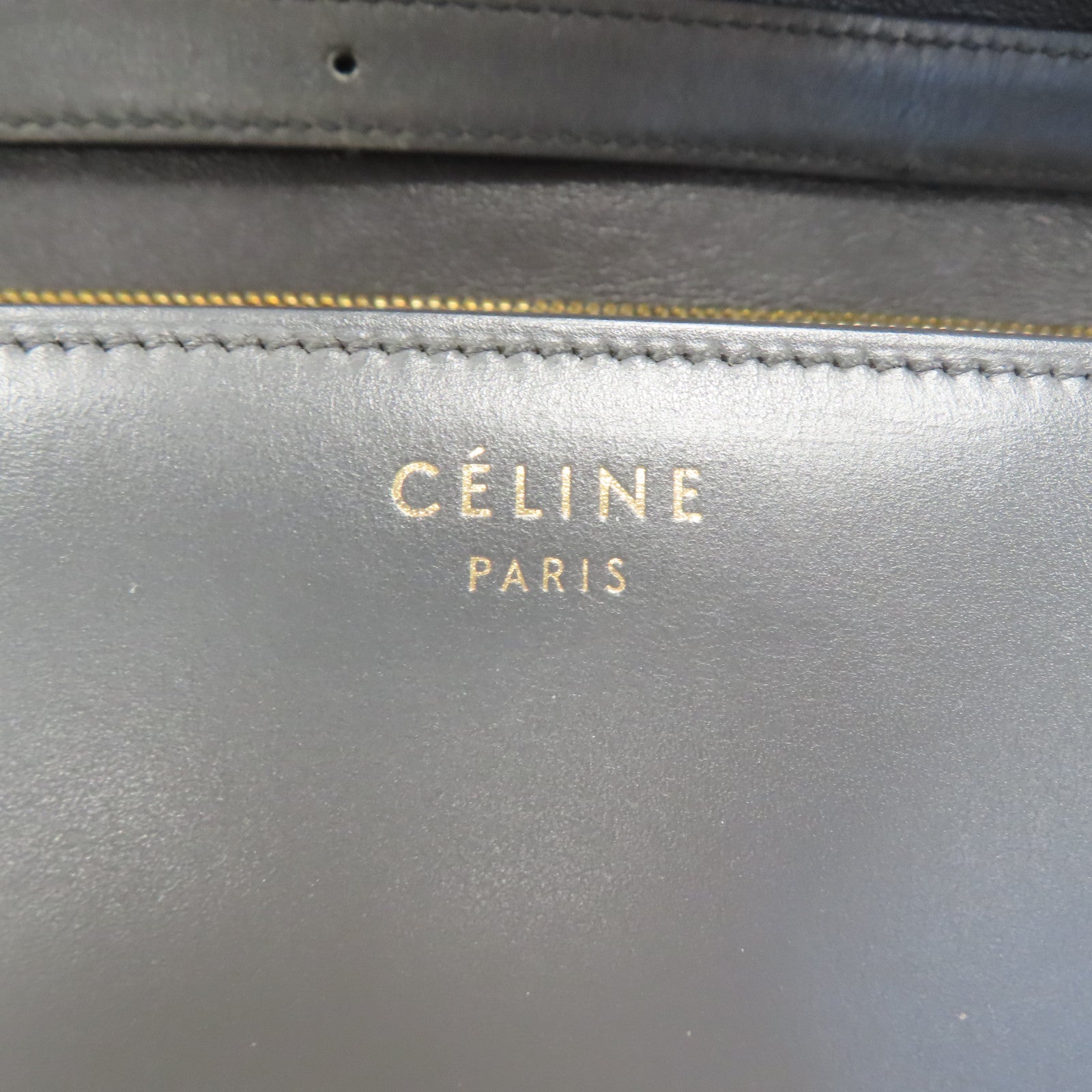 CELINE **【激減優惠】牛皮皮革Classic Box金扣肩背袋灰色