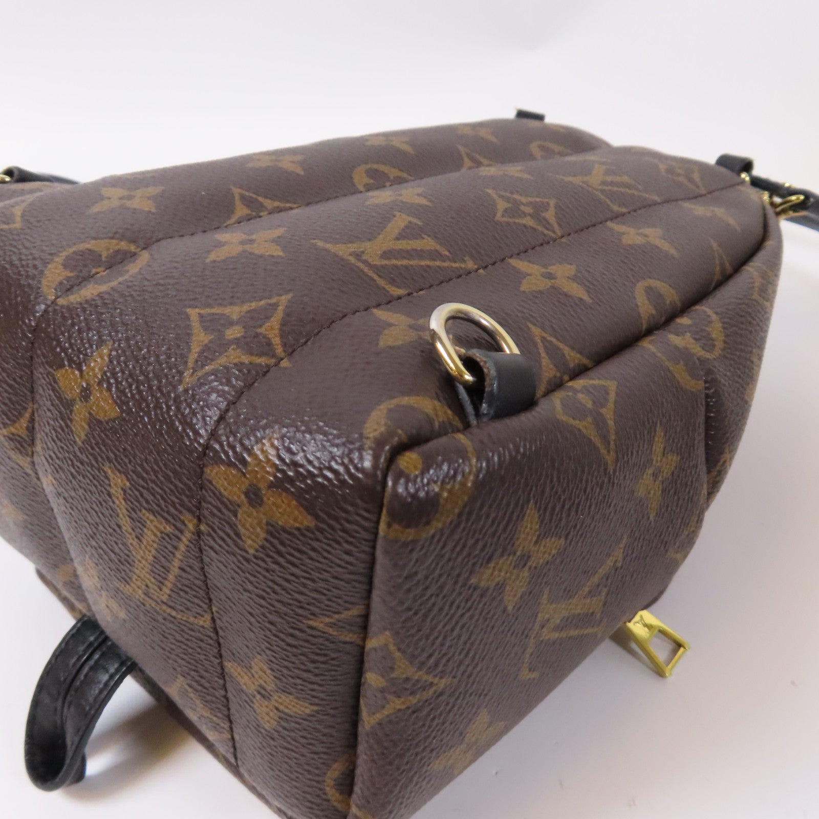LOUIS VUITTON Monogram Palm Springs金扣背包啡色