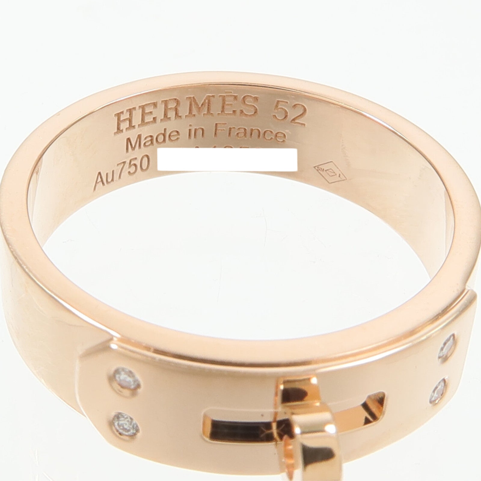 HERMES 18K玫瑰金Kelly Ring鑽石戒指