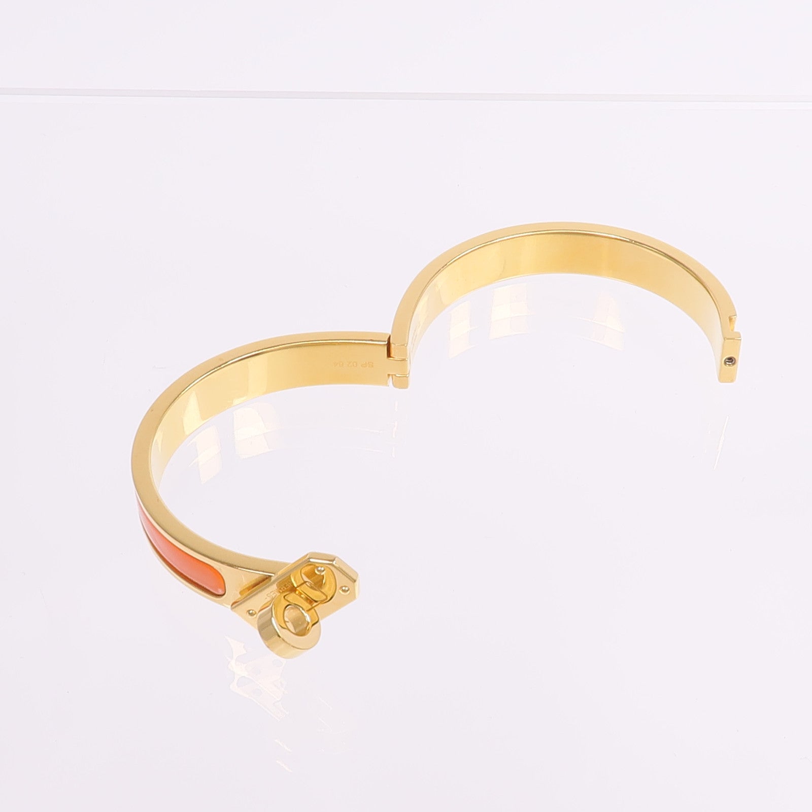HERMES 金屬/琺瑯Mini Clic Kelly Bracelet手鐲