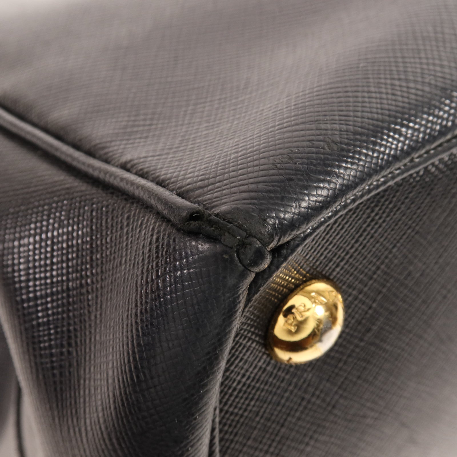 PRADA 牛皮皮革Double Zip Handbag金扣手挽袋