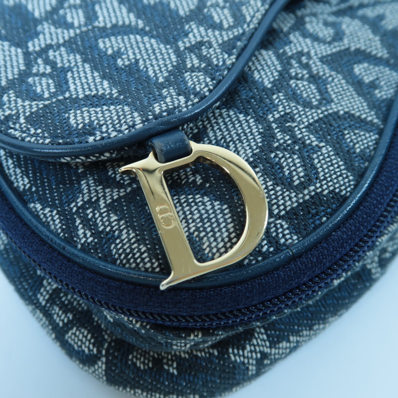 Dior 【激減優惠】帆布Pouch金扣手拿包藍色