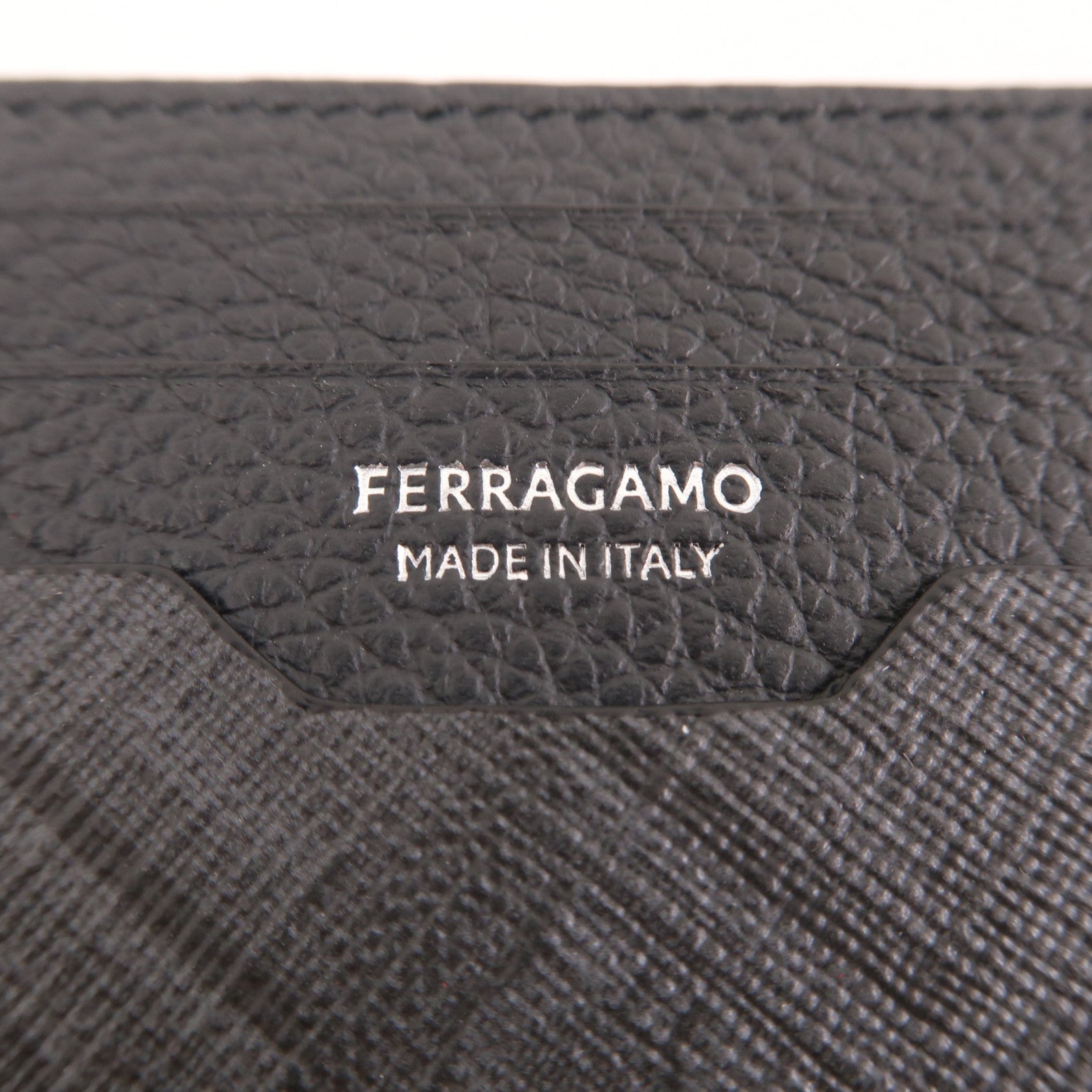 Salvatore Ferragamo 塗層帆布/牛皮皮革Card Case卡片套黑色