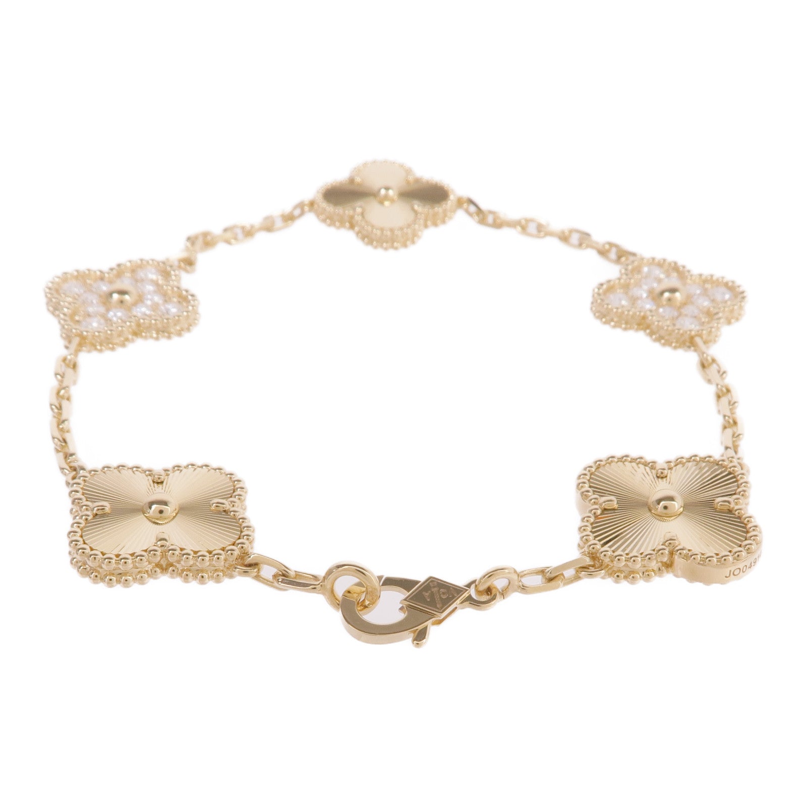 Van Cleef & Arpels 18K黃金Vintage Alhambra Bracelet 5 Motifs鑽石手鏈