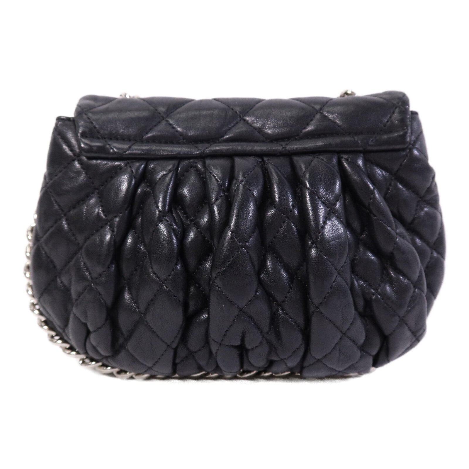 CHANEL 牛皮皮革Chain Shoulder銀扣鏈帶肩背袋