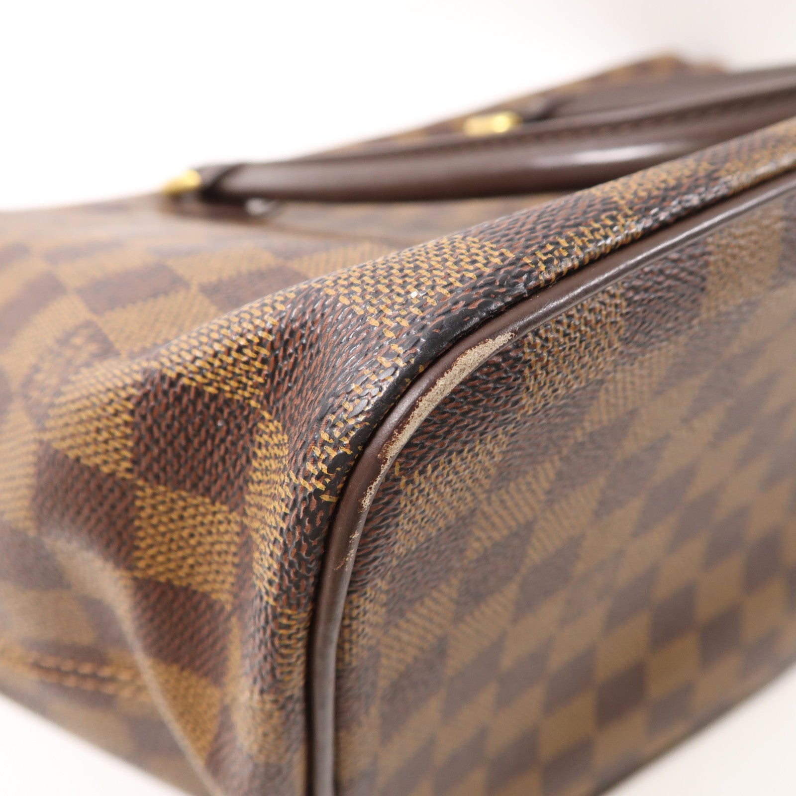 LOUIS VUITTON Damier Saleya MM金扣肩背袋棕色