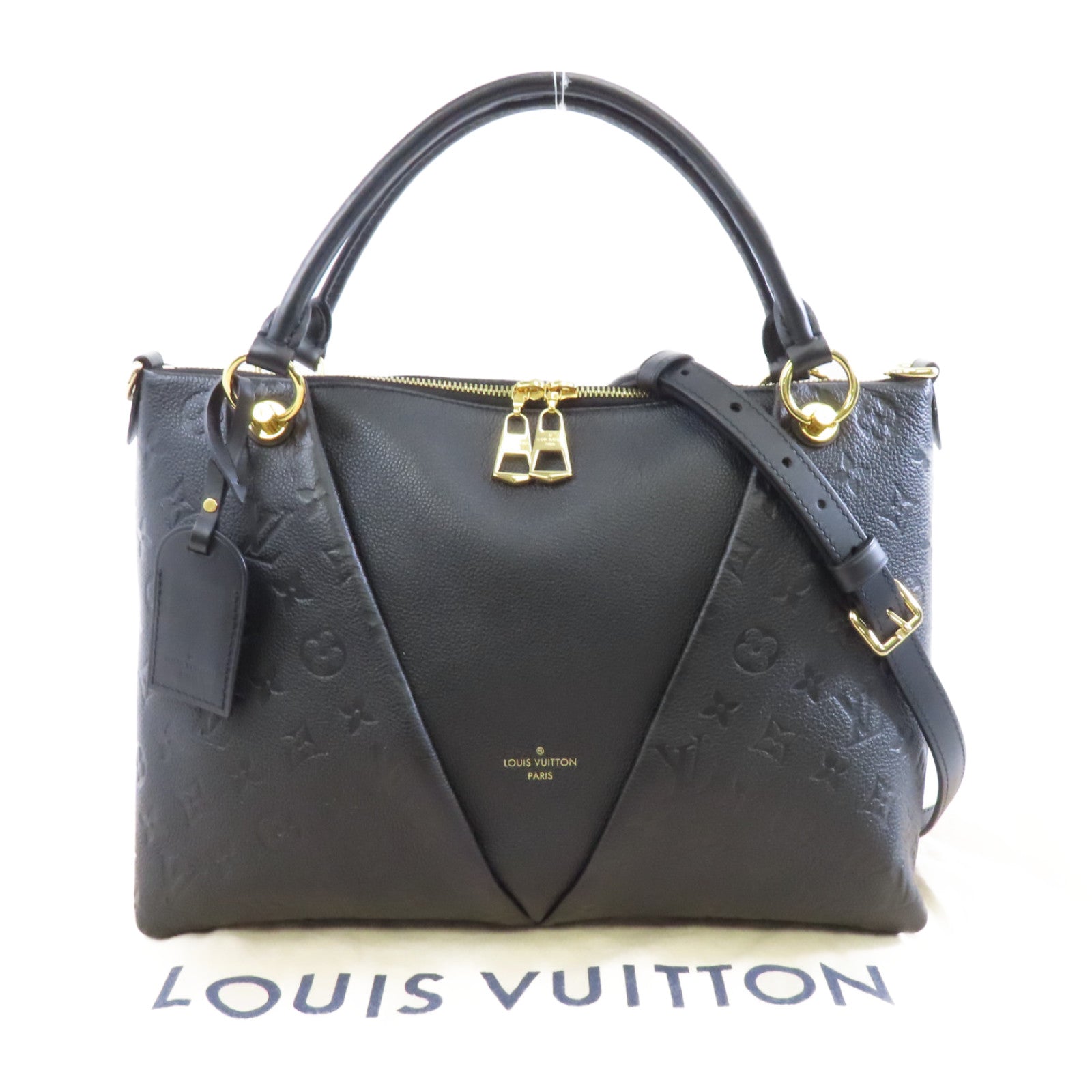LOUIS VUITTON 【激減優惠】Monogram Empreinte V Tote MM金扣手挽肩背兩用袋黑色
