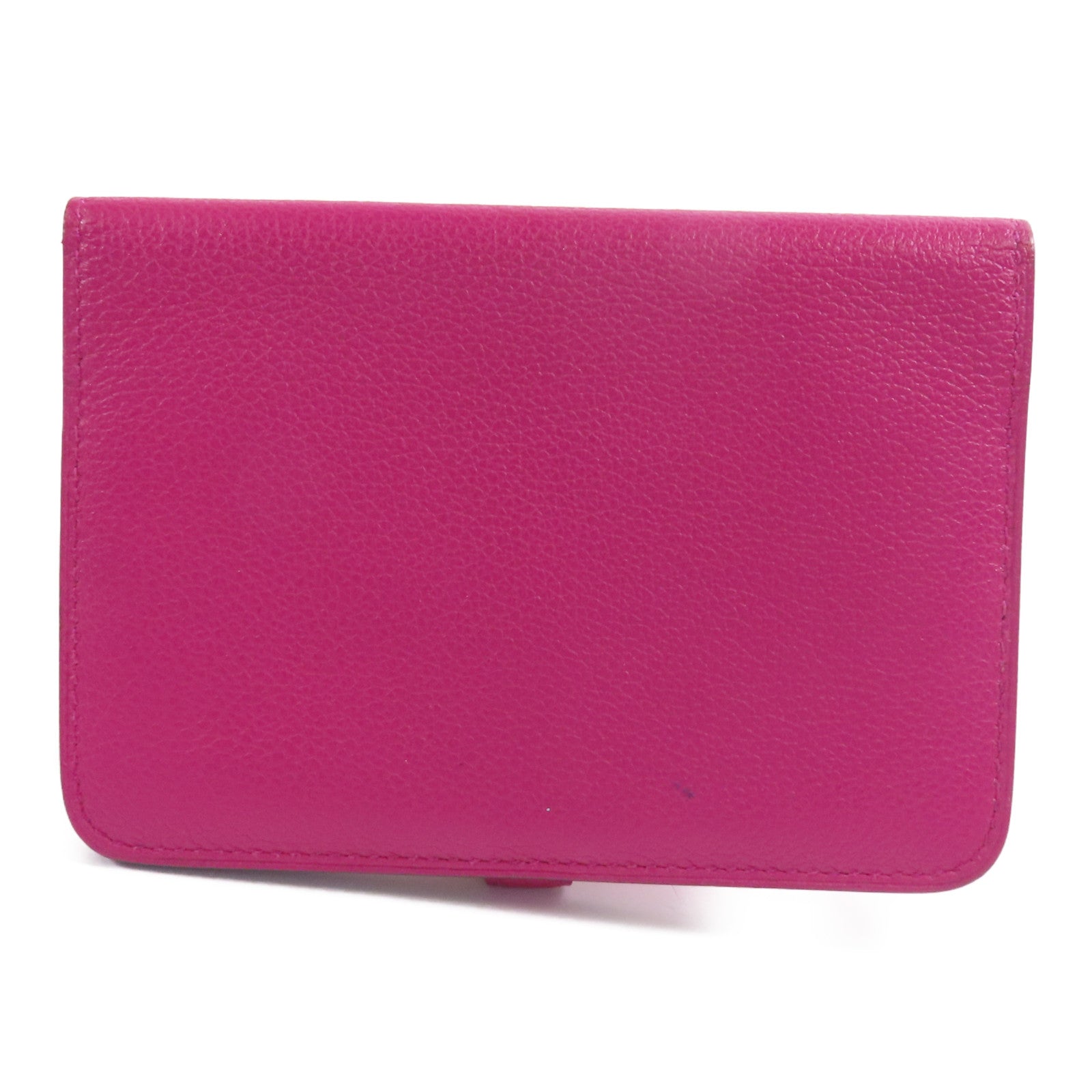 HERMES 【激減優惠】Togo皮革Dogon Compact Wallet銀扣錢包L3 Rose Purple