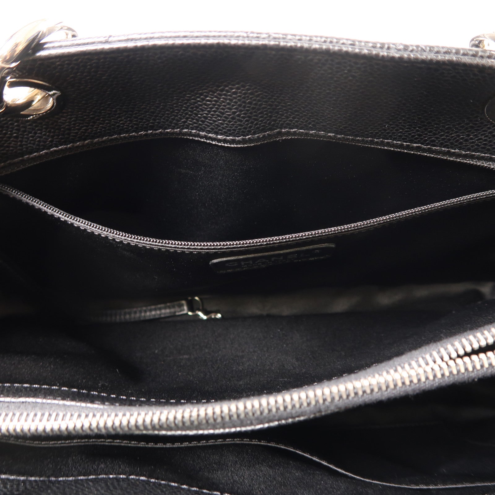 CHANEL 牛皮皮革GST Grand Shopping Tote Bag銀扣肩背袋/手挽袋