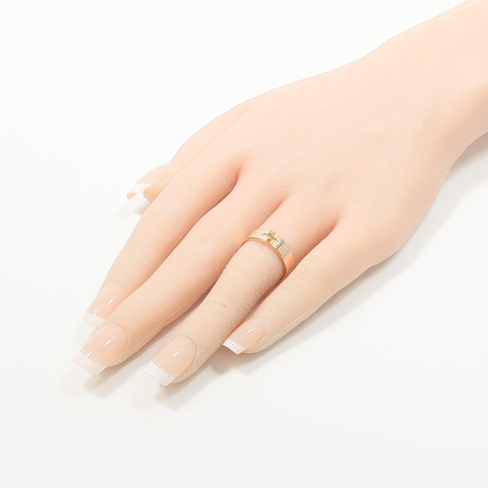 HERMES 18K玫瑰金Kelly Ring鑽石戒指