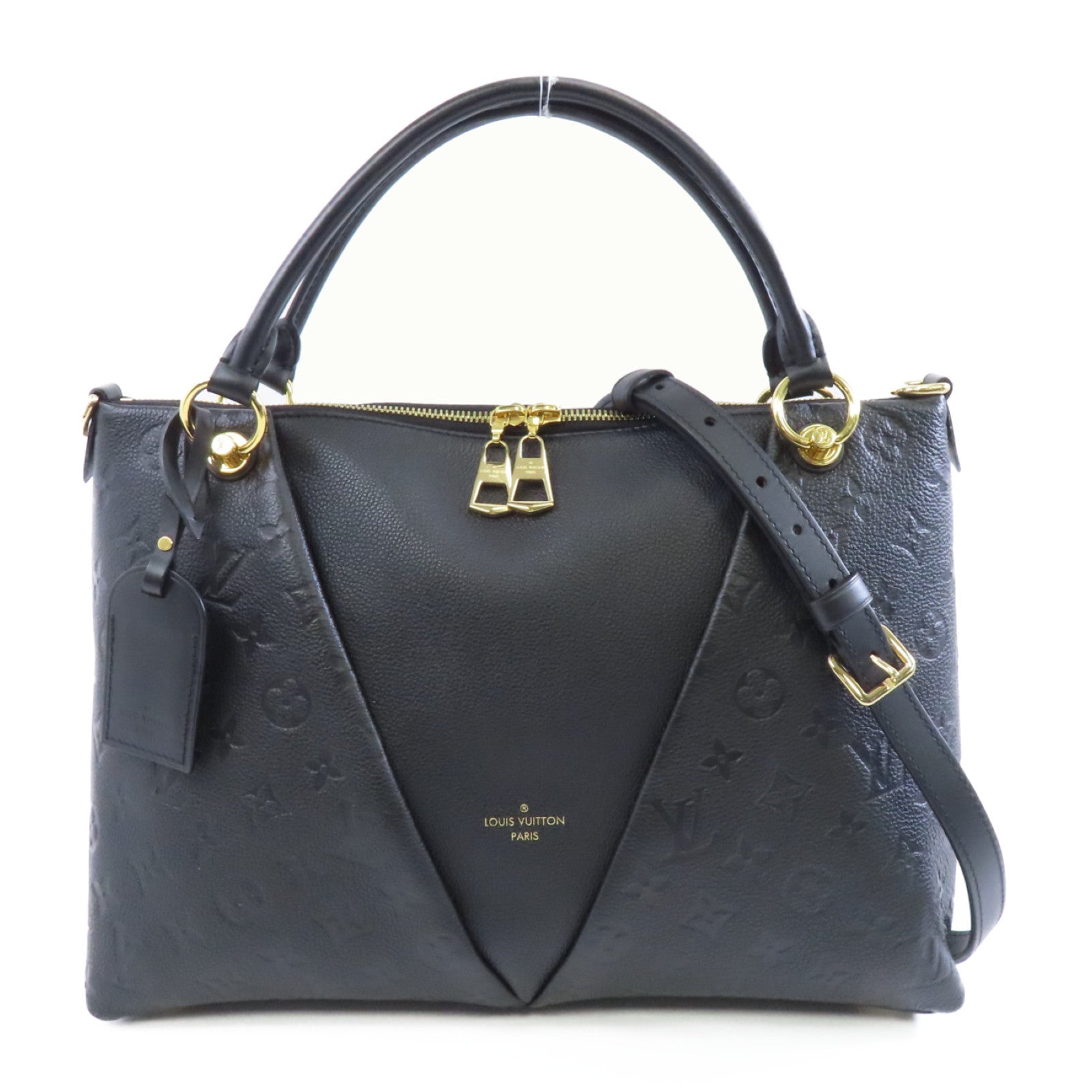 LOUIS VUITTON 【激減優惠】Monogram Empreinte V Tote MM金扣手挽肩背兩用袋黑色