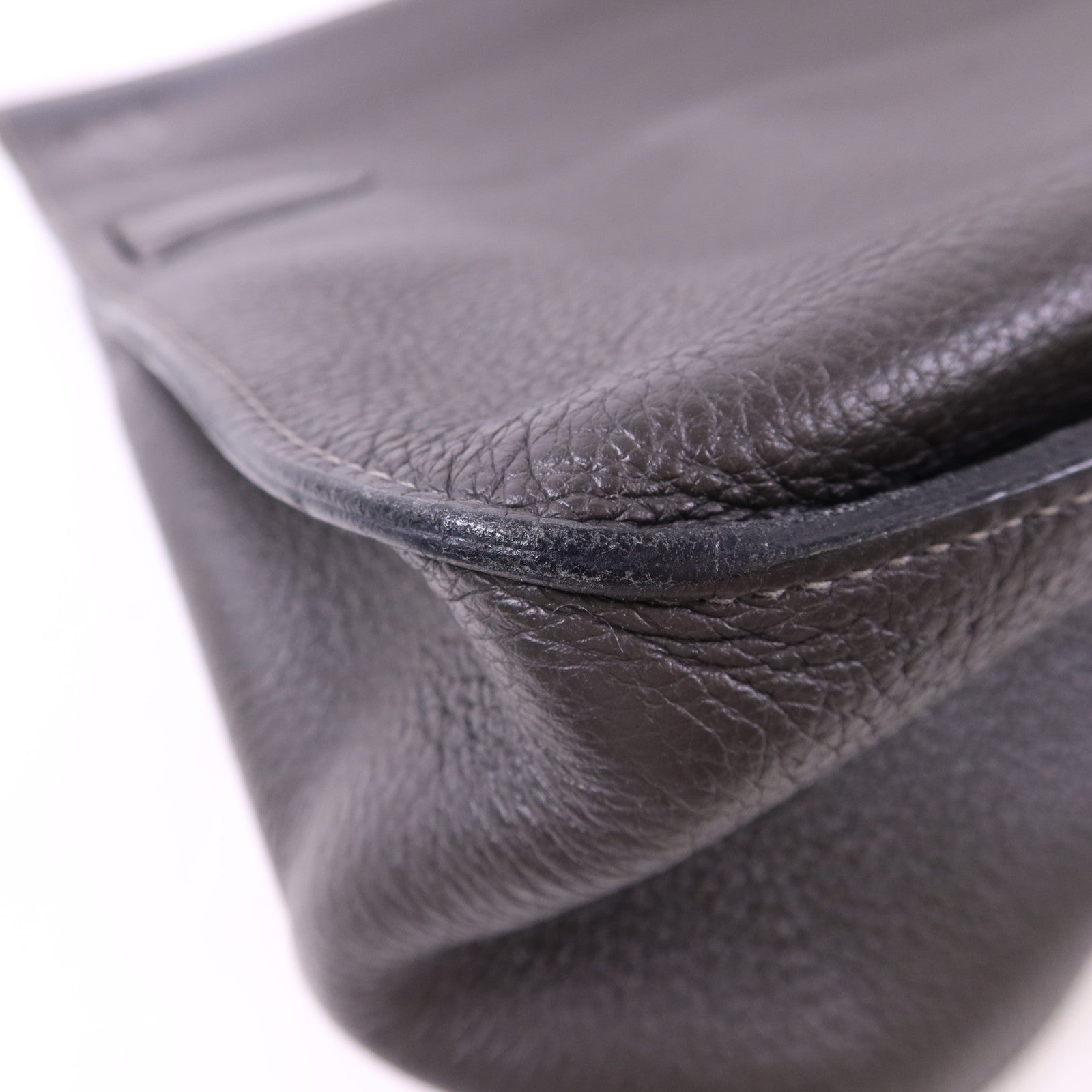 HERMES Clemence皮革Jypesiere 34銀扣肩背袋Etain