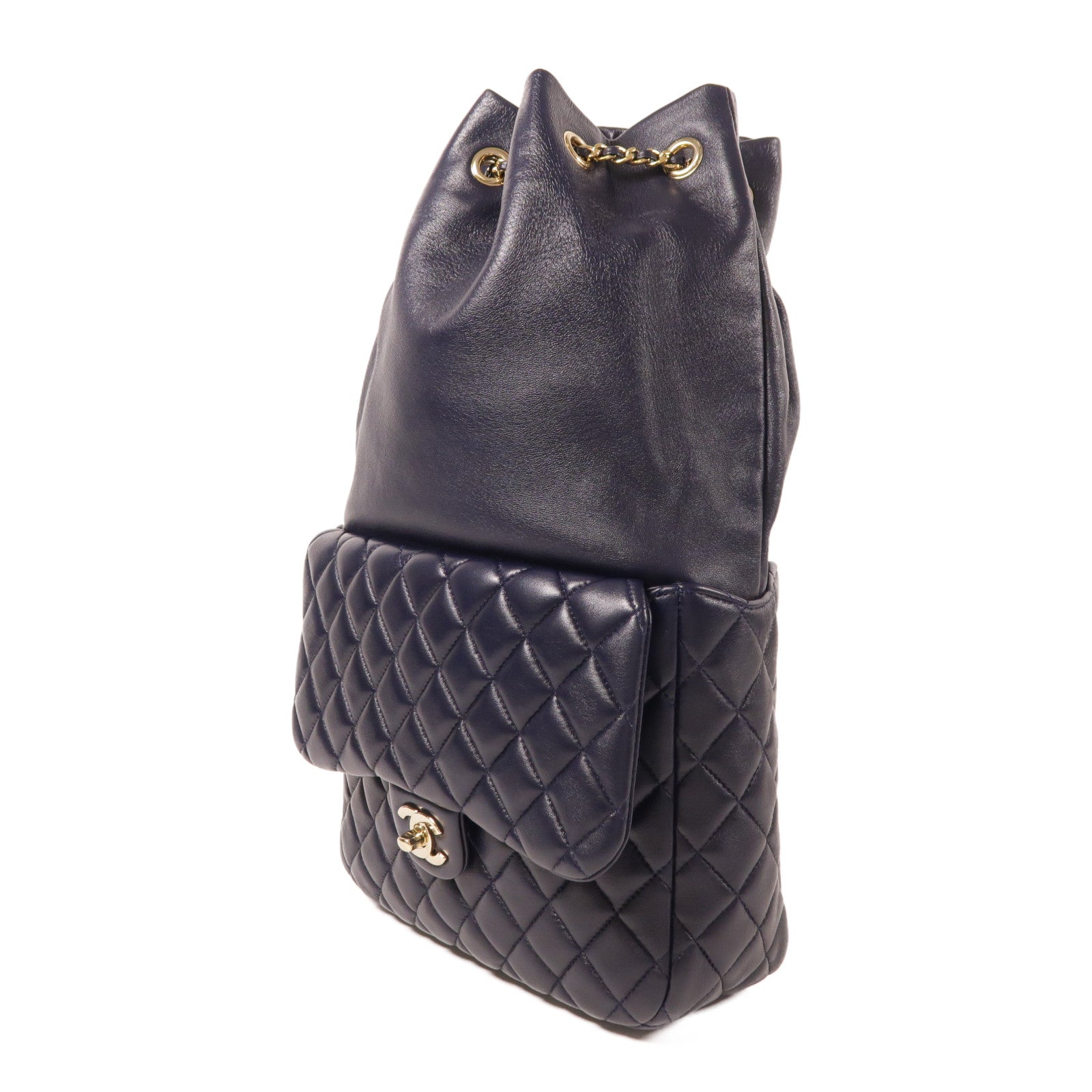 CHANEL 【激減優惠】羊皮皮革Backpack金扣背包