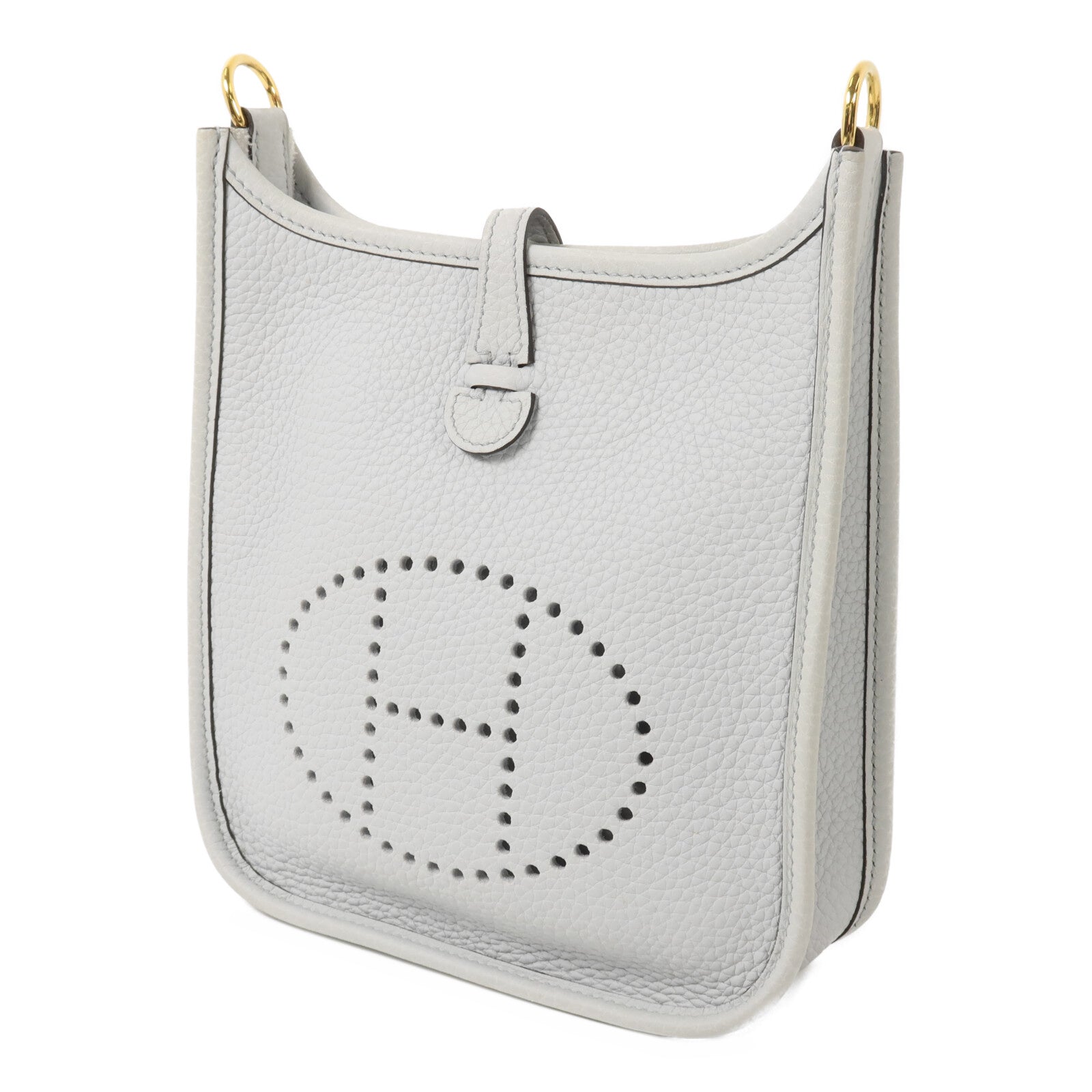 HERMES Clemence皮革Evelyne TPM肩背袋Bleu Pale