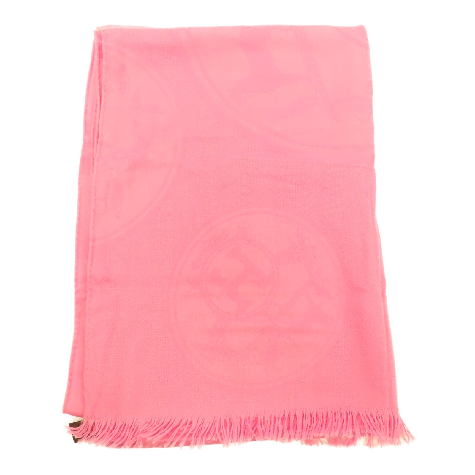 HERMES 羊絨Scarf圍巾粉紅色