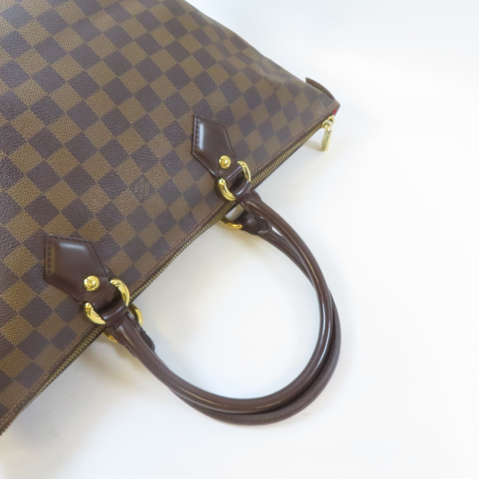 LOUIS VUITTON 【激減優惠】Damier Saleya MM金扣手挽袋啡色