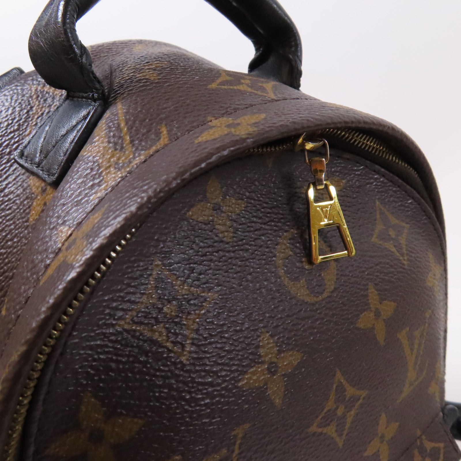 LOUIS VUITTON Monogram Palm Springs金扣背包啡色