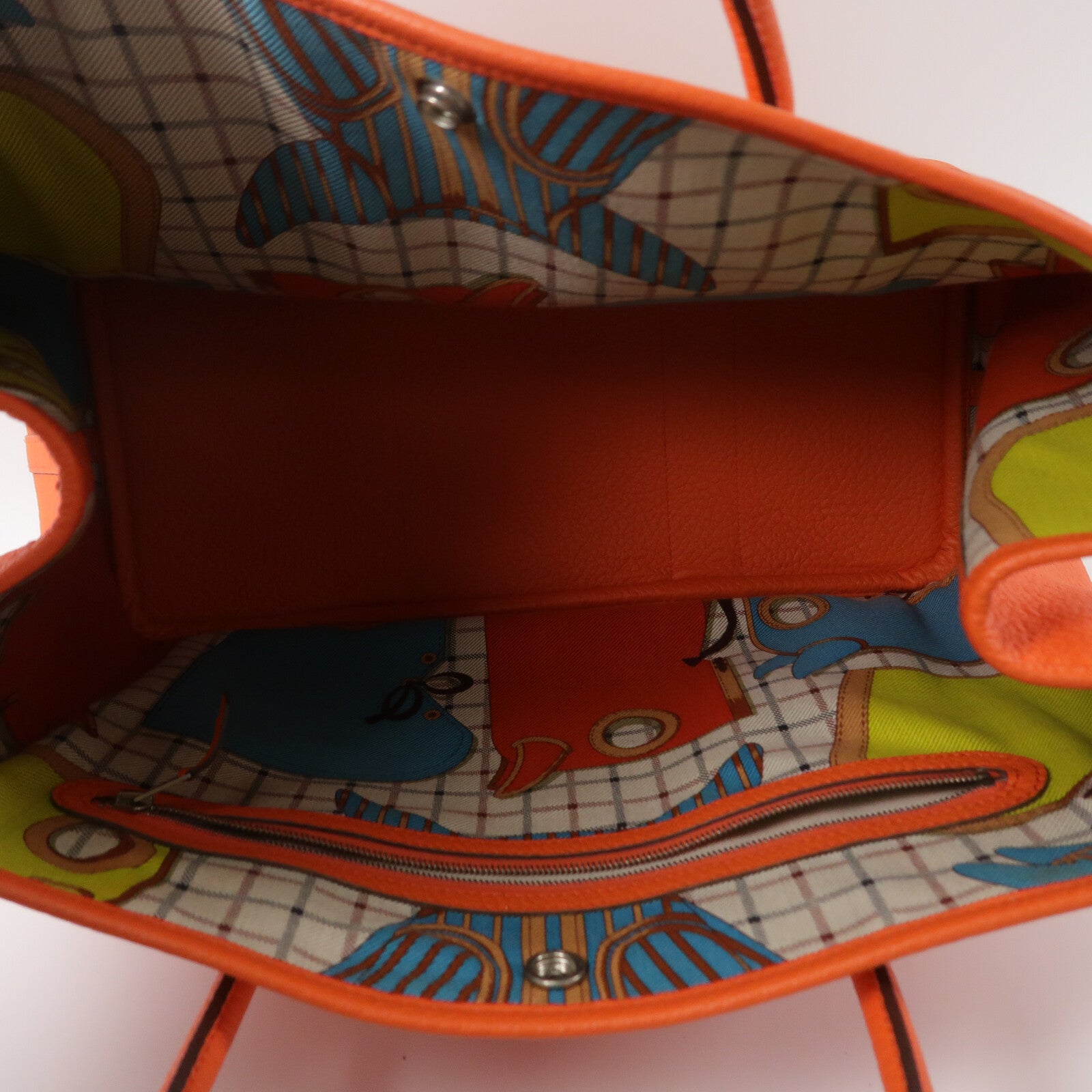 HERMES Negonda皮革Garden Party PM手挽袋Orange
