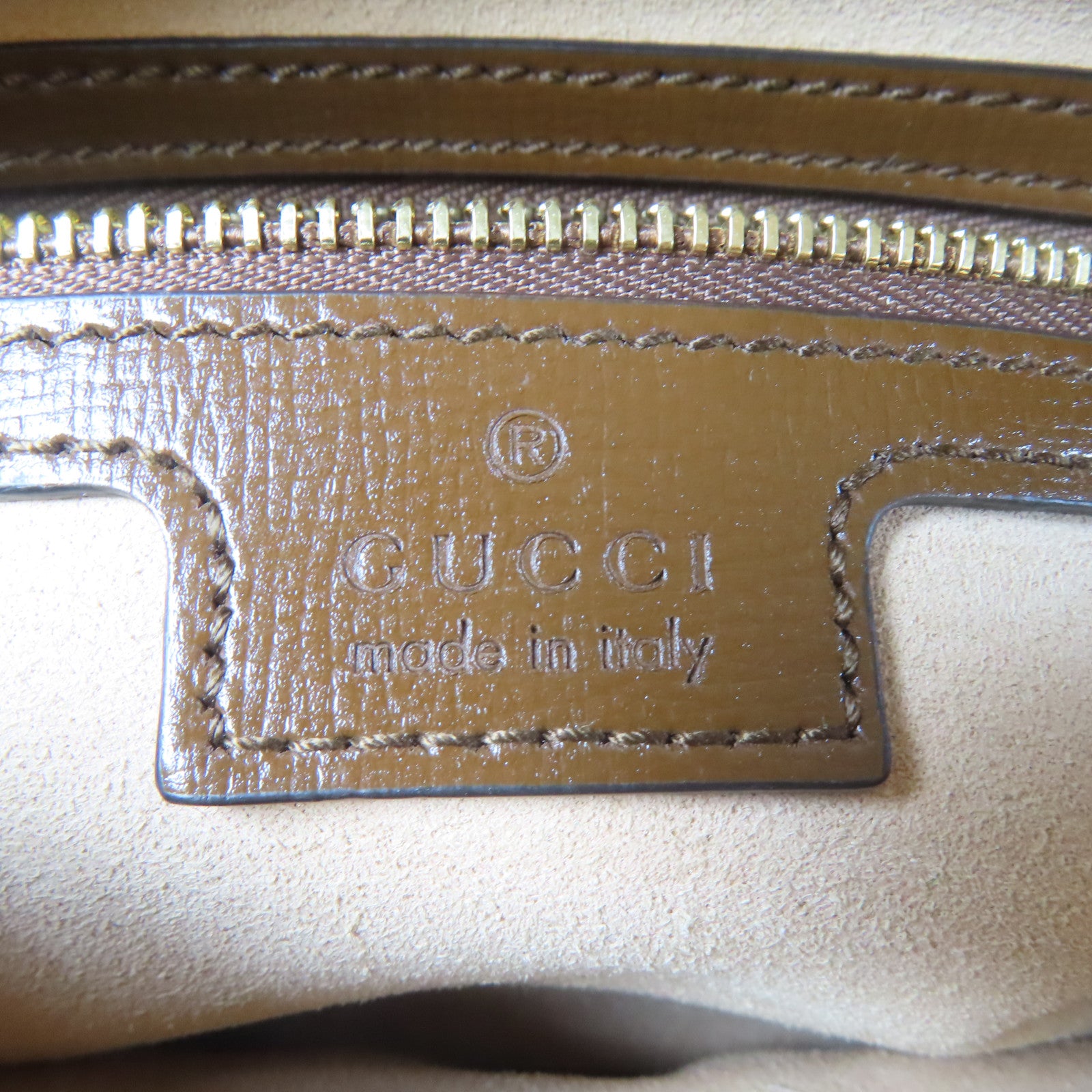 GUCCI 塗層帆布/牛皮皮革Horsebit 1955 Small金扣肩背袋啡色