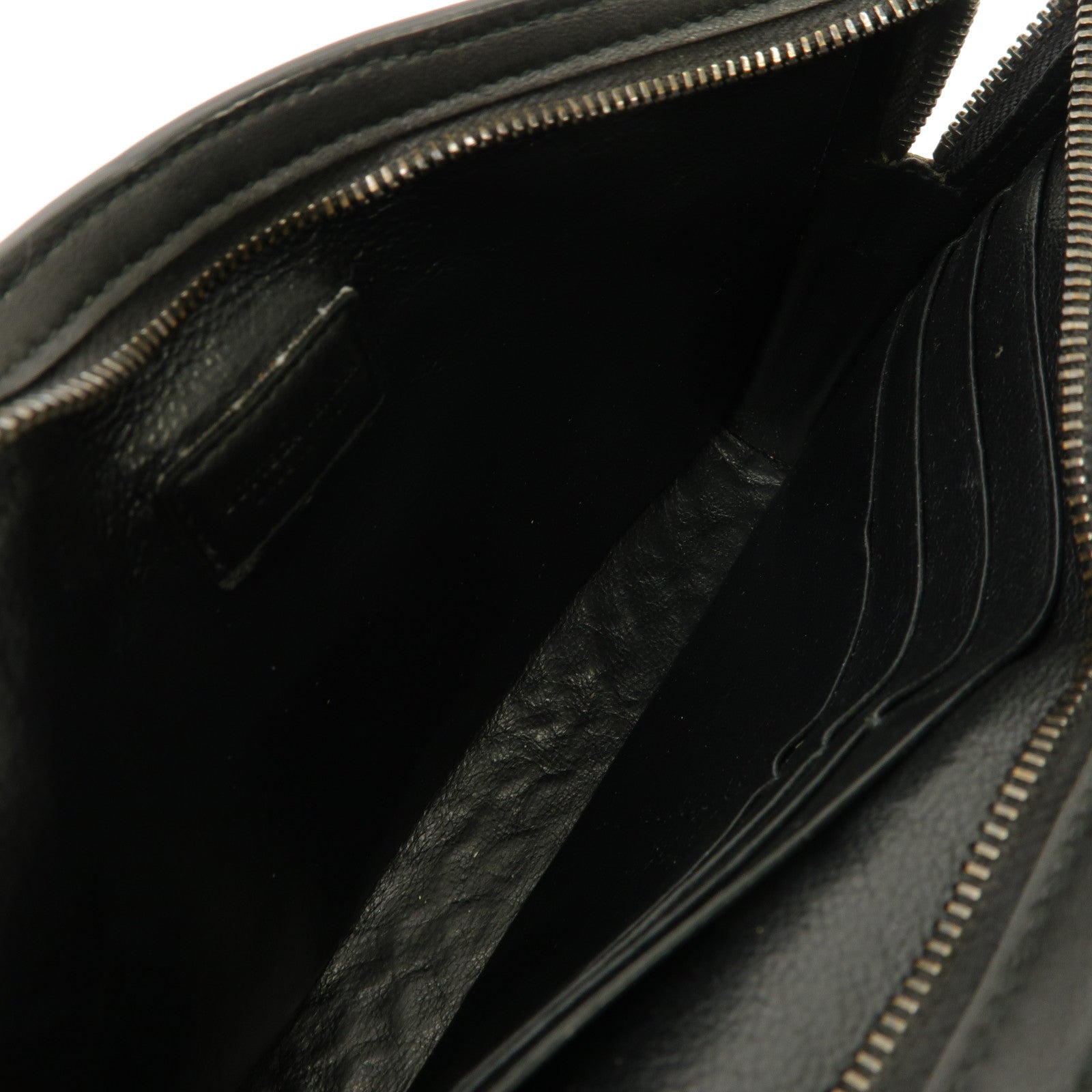 BOTTEGA VENETA 織紋皮革Clutch Bag銀扣手拿包黑色