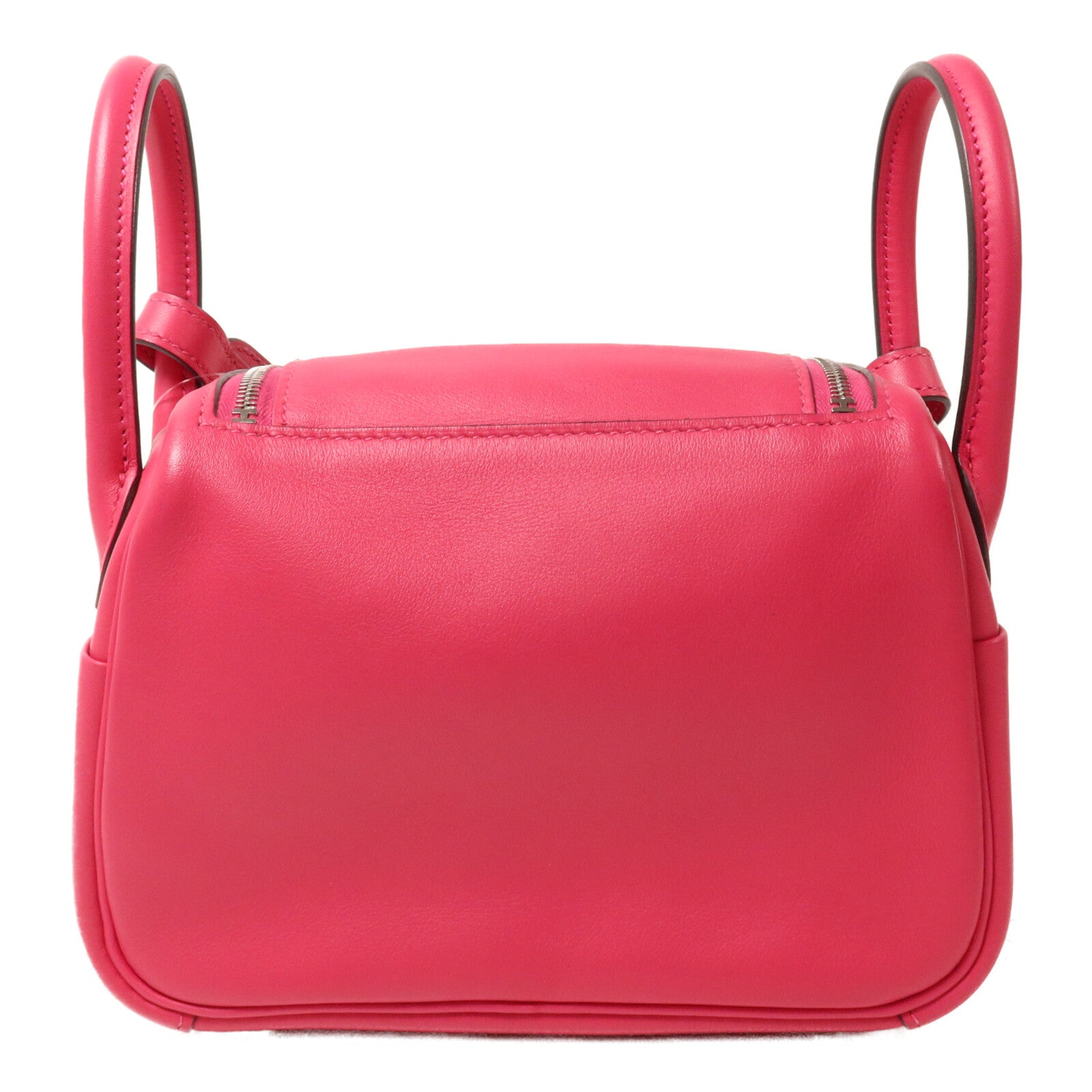HERMES Swift皮革Mini Lindy手挽肩背兩用袋Rose Mexico/Rouge Piment