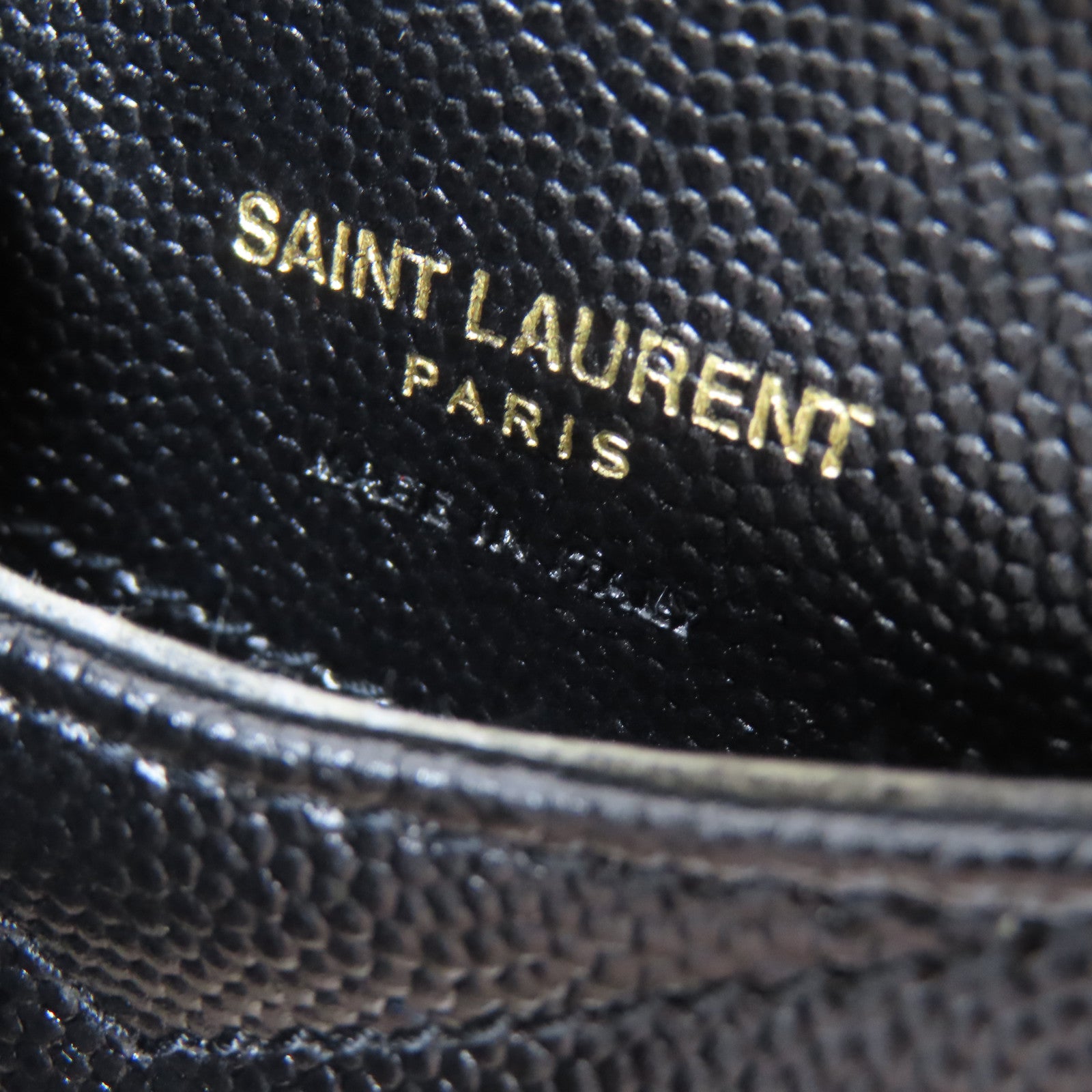 SAINT LAURENT Caviar皮革Card/Coin Case金扣卡片套/零錢包黑色