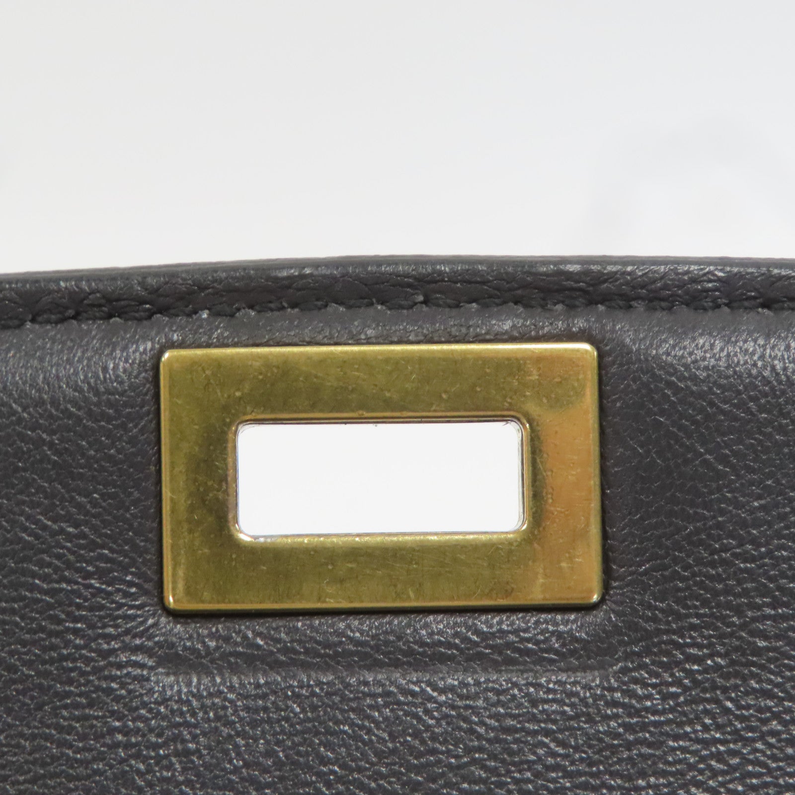 CELINE **【激減優惠】牛皮皮革Classic Box金扣肩背袋灰色