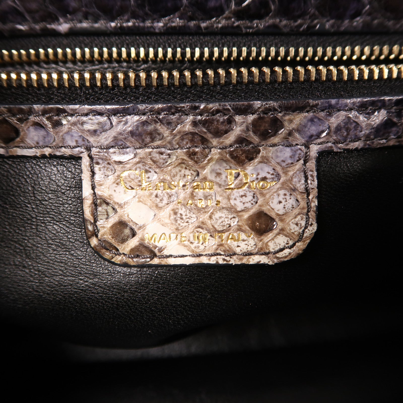 Dior 蛇皮皮革New Lock金扣鏈帶肩背袋