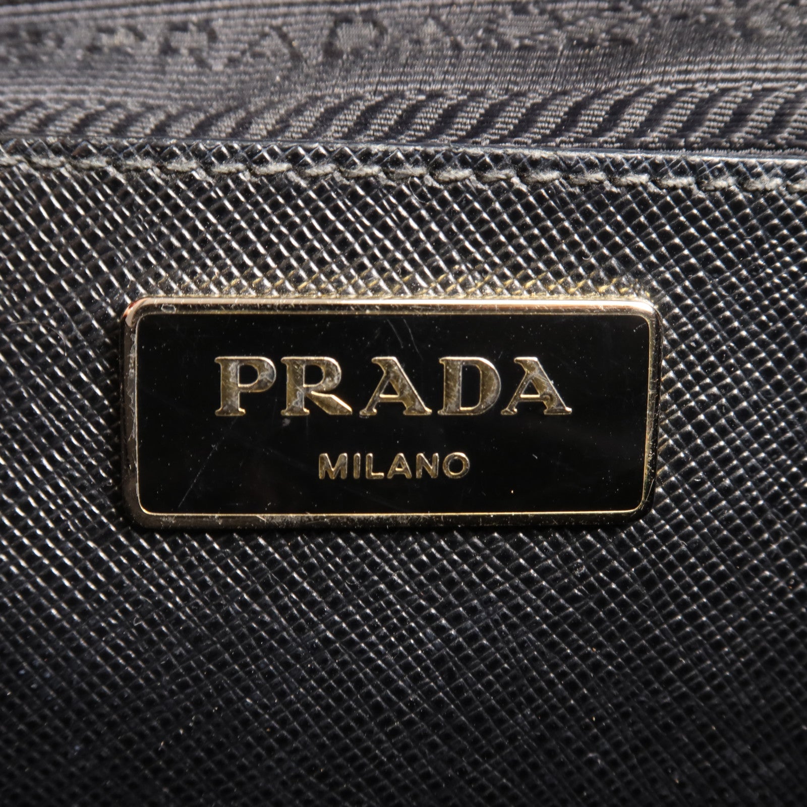 PRADA 牛皮皮革Double Zip Handbag金扣手挽袋